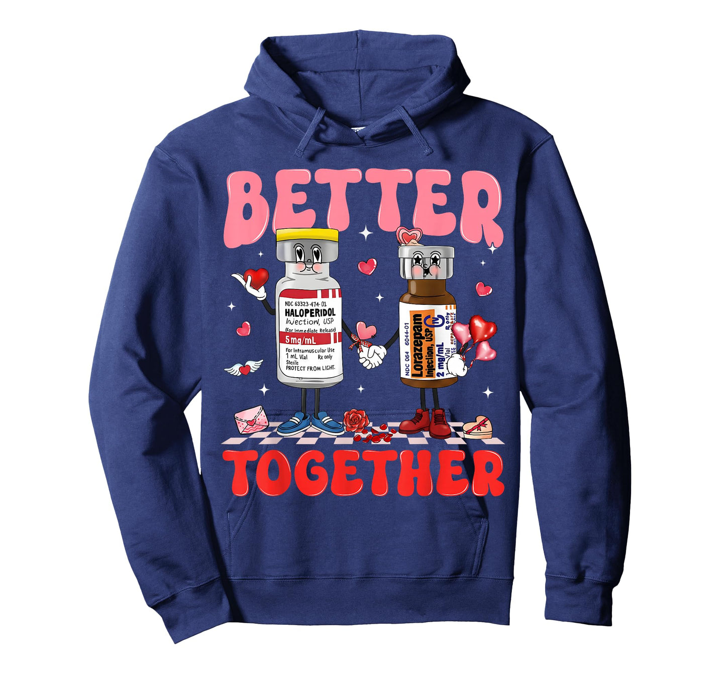 Valentine Better Together Nurse Pink Bow RN PCT CNA Nurse T-Shirt