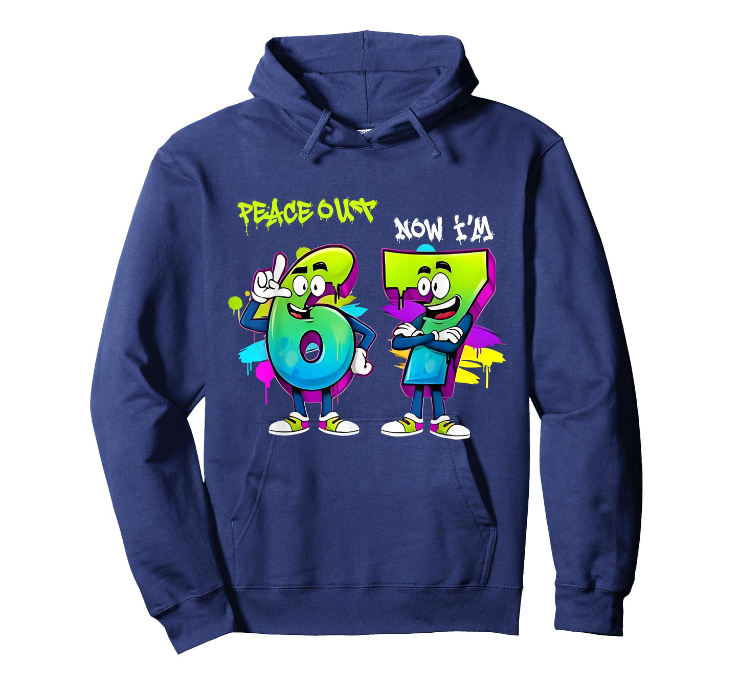 Peace 6 Out Now I'm 7 7th Birthday Brainrot 67 Graffiti Meme T-Shirt