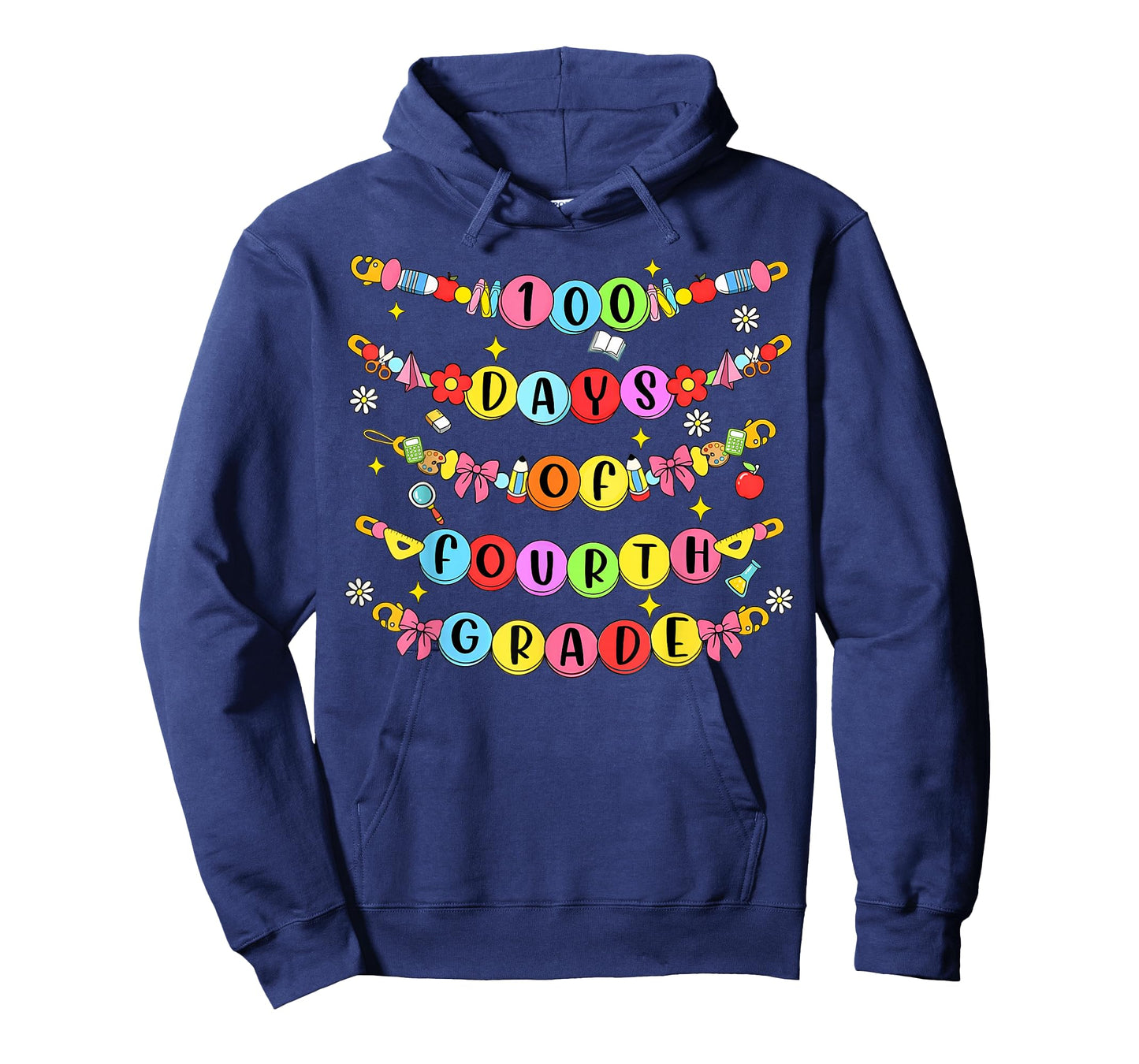 100 Days of Fourth Grade Teacher Kid Friendship Bracelet T-Shirt