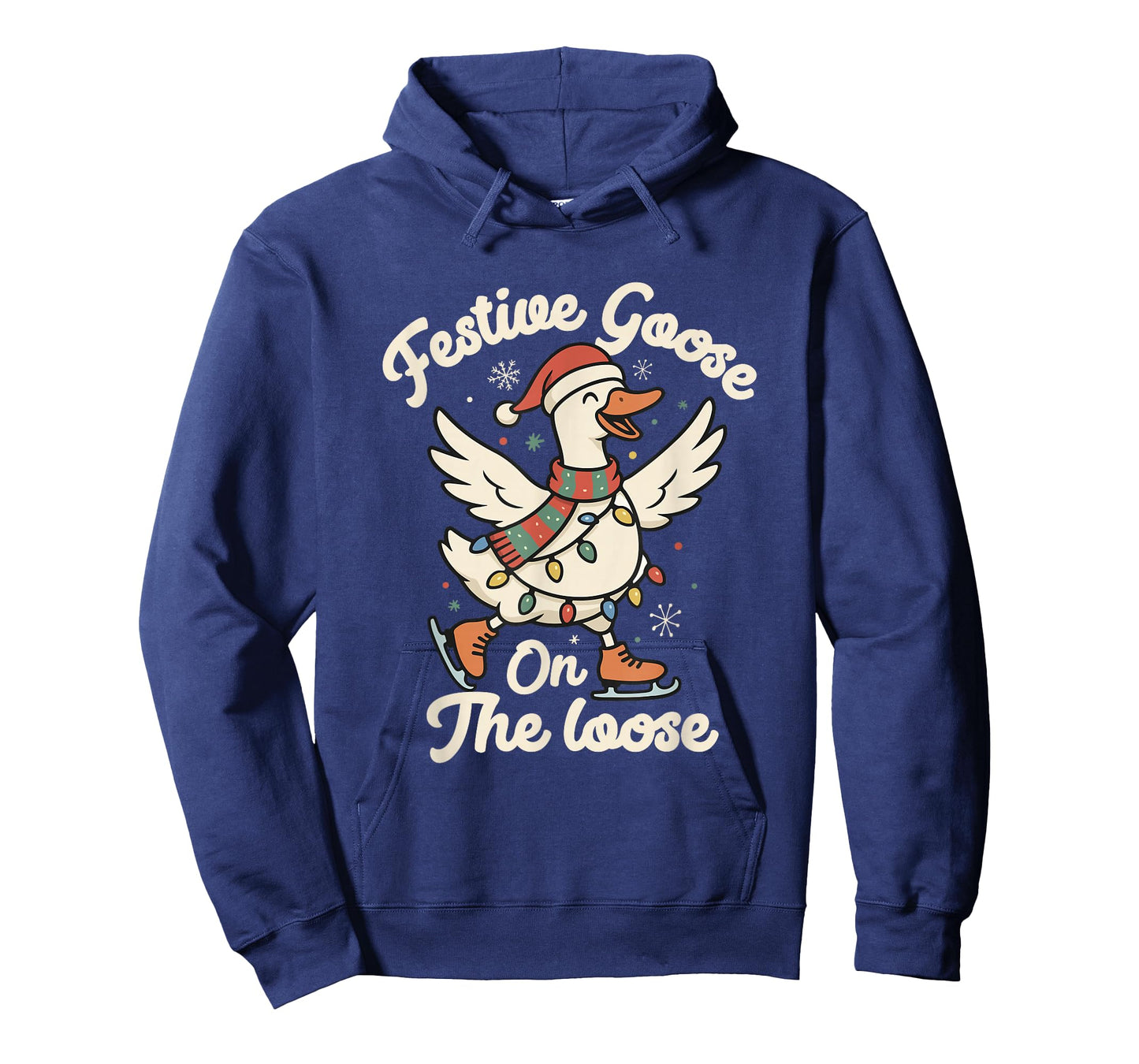 Festive Goose On The Loose Christmas Santa Goose Holiday T-Shirt