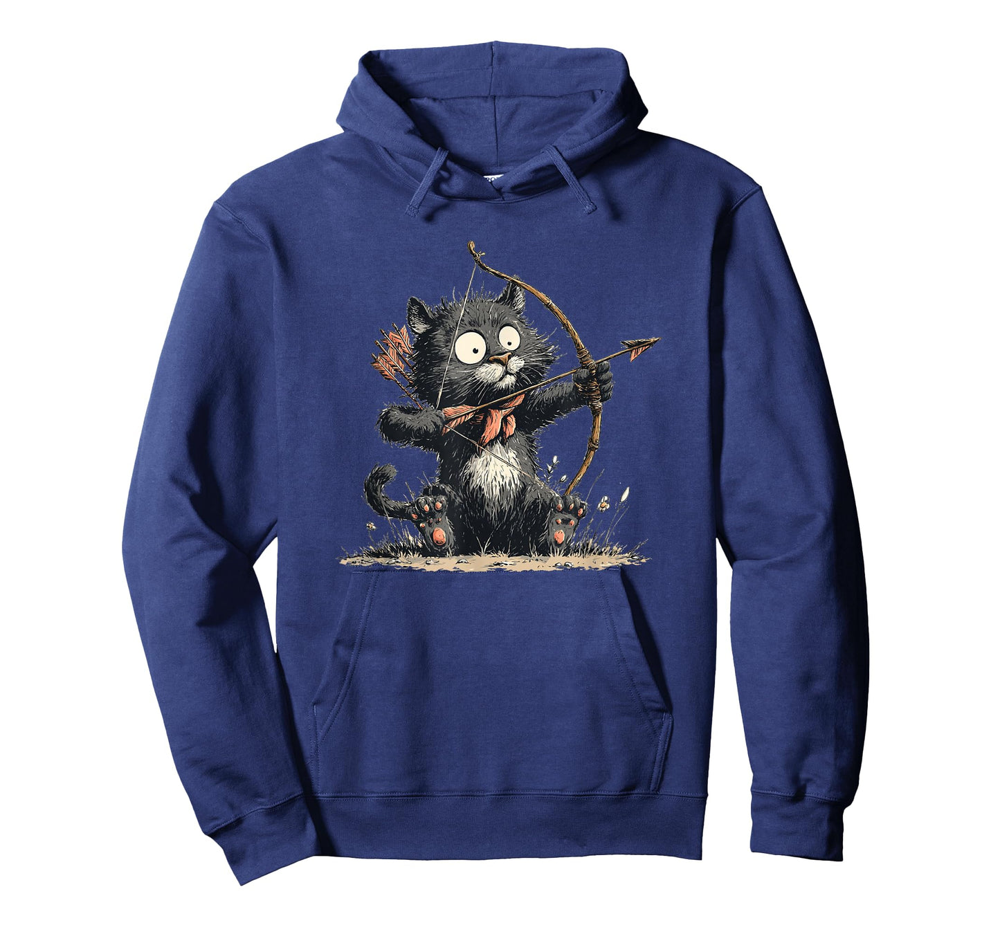 Funny Archer Cat with Bow and Arrow Graphic Costume T-Shirt