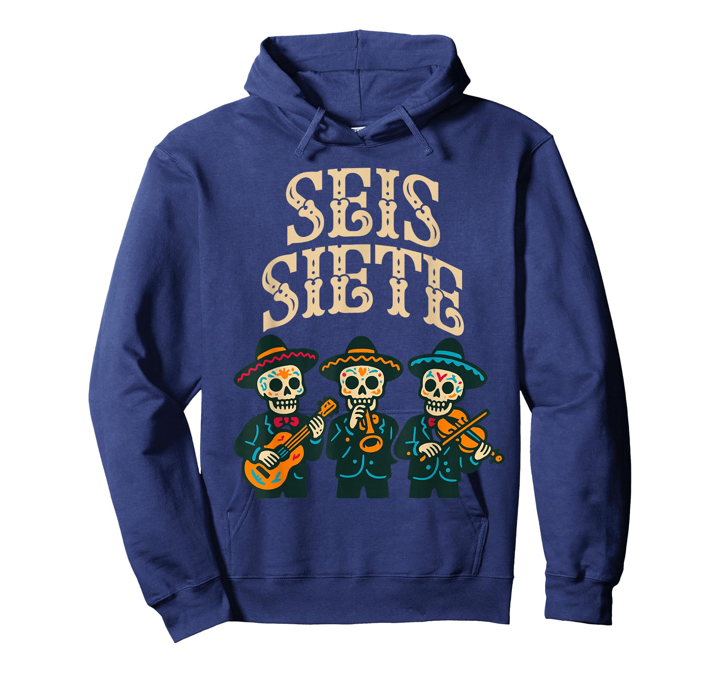 SEIS Siete Mexican 67 Funny Skull Graphic T-Shirt