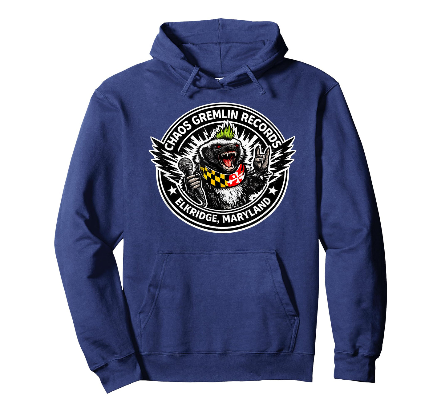 American Badger Attitude Chaos Gremlin Punk Records Novelty T-Shirt