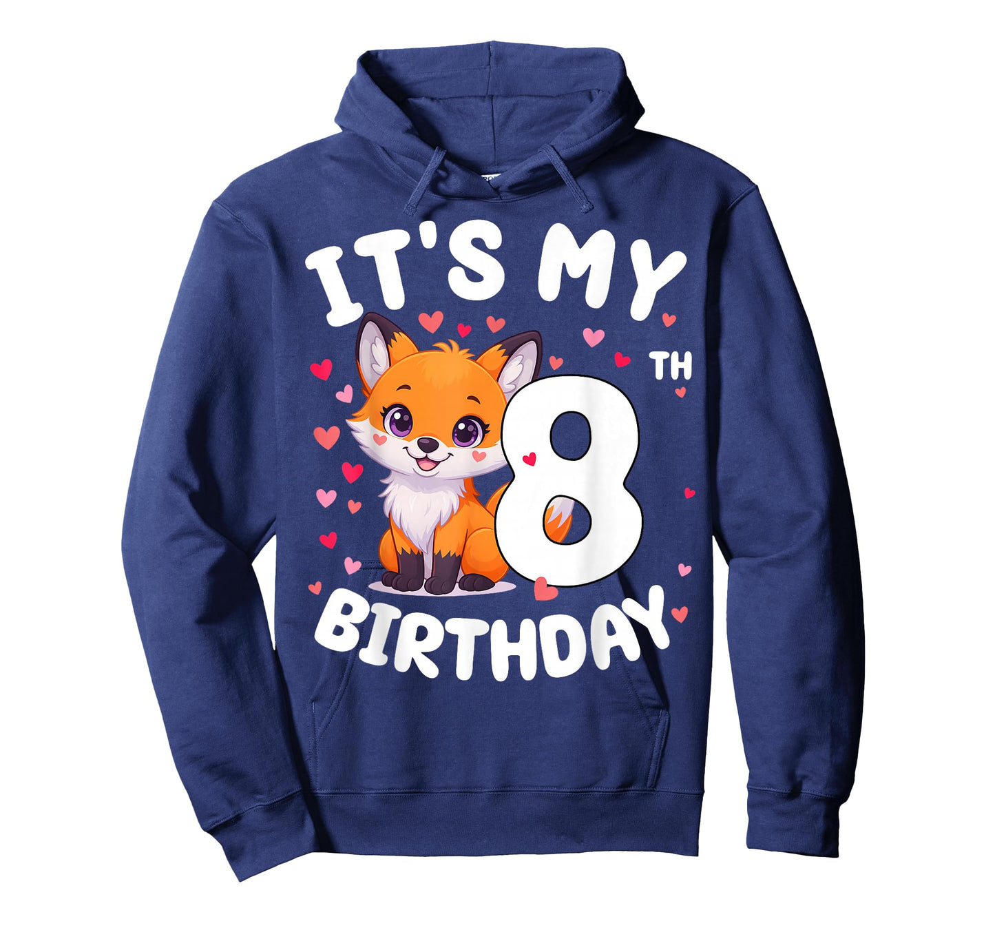 Fox Animal Lovers 8th Birthday Girl Fox B-Day 8 Years Old T-Shirt