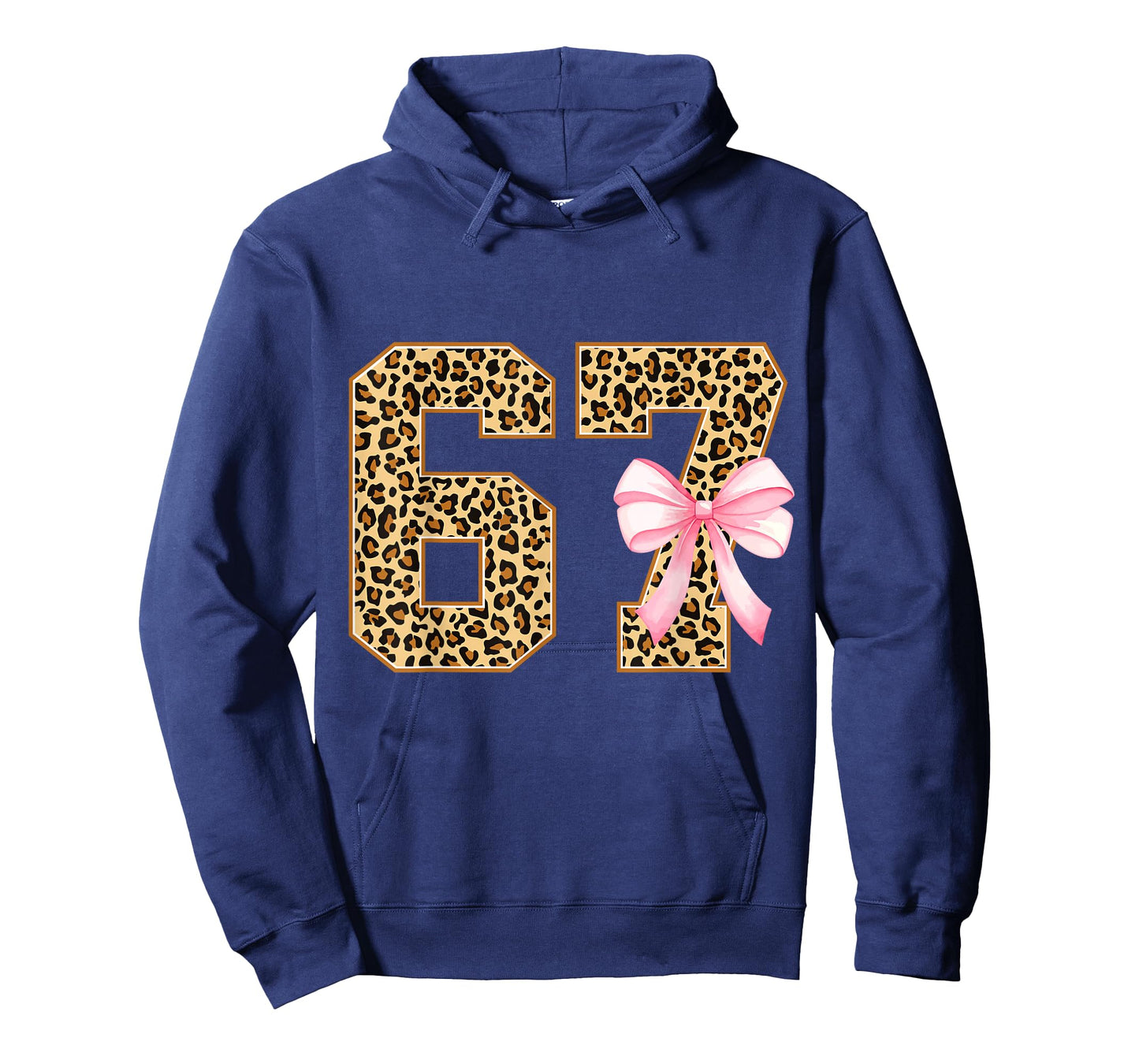 Funny 67 Meme Six Seven Leopard Print Pink Bow 6-7 Girls Kid T-Shirt