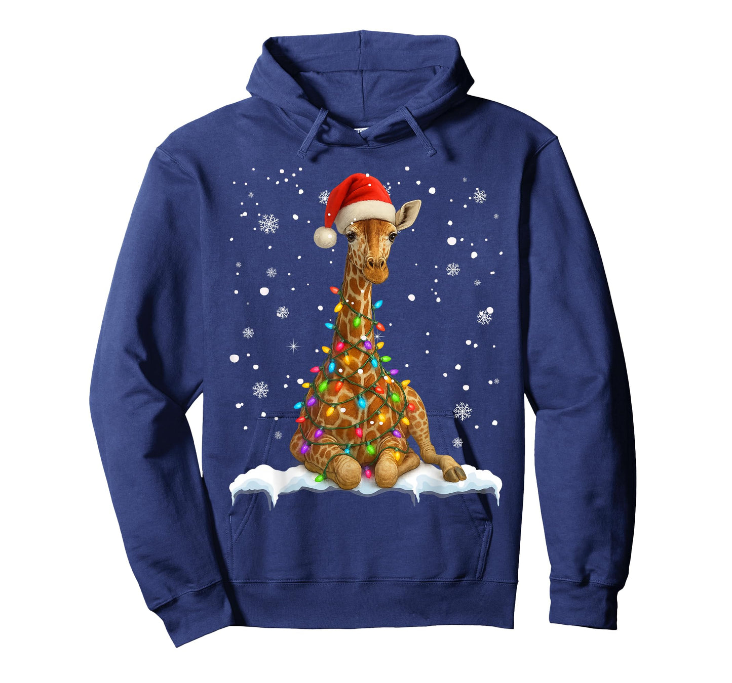 Cute Giraffe Christmas Light Funny Giraffe Lover Xmas T-Shirt