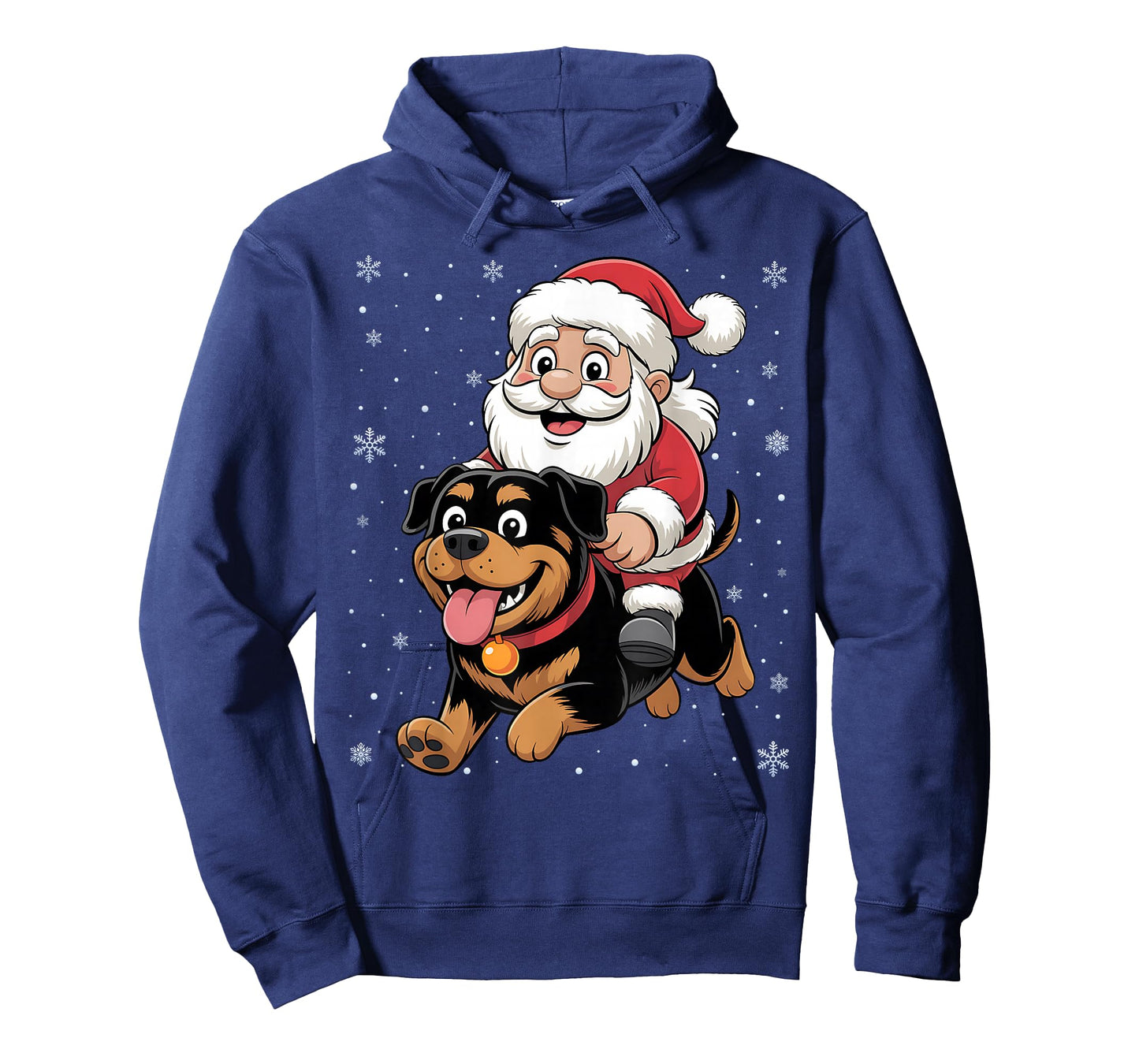Santa Claus Riding Rottweiler Dog Christmas Matching PJs T-Shirt