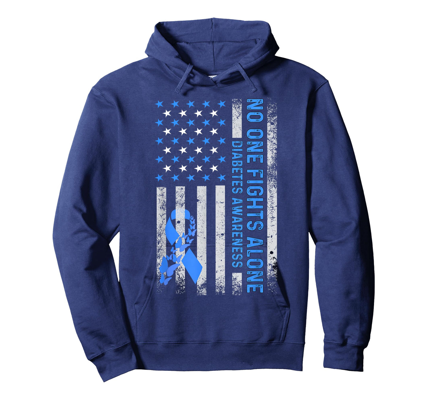 USA American Flag No Fighting Alone Diabetes Awareness T1D T-Shirt