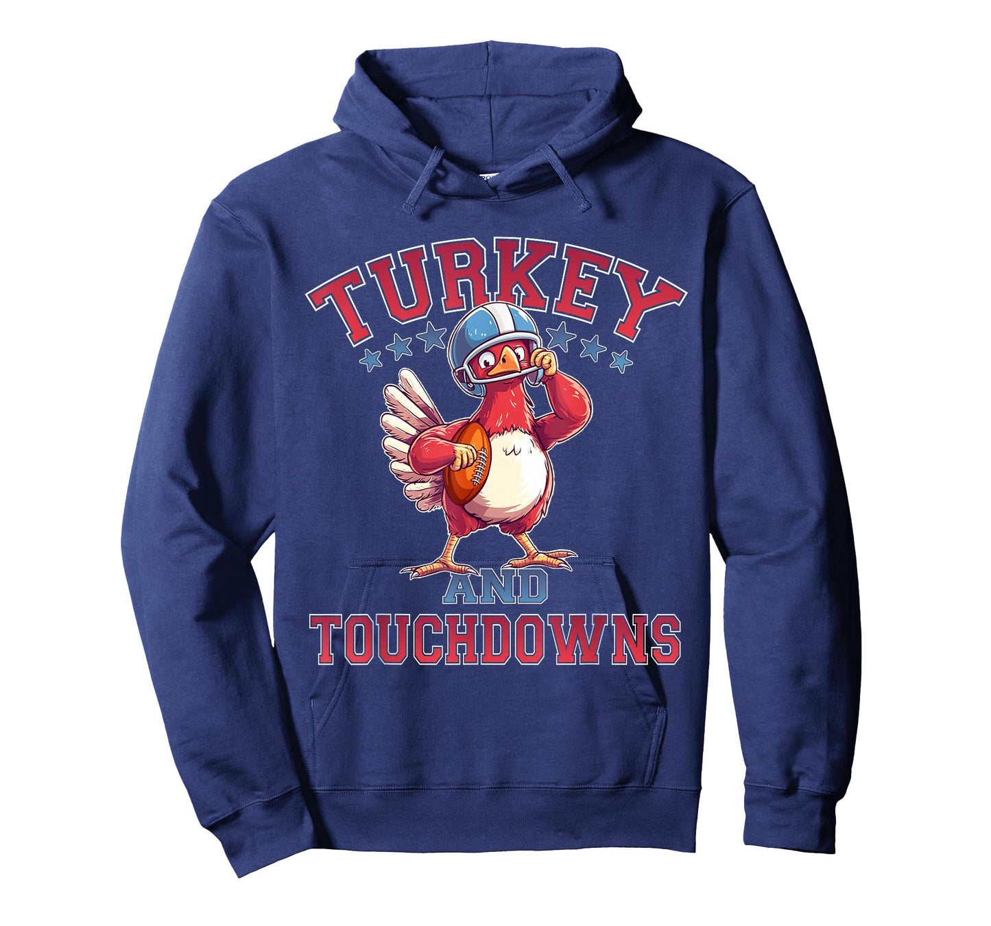 Thanksgiving Football Turkey & Touchdowns Game Day T-Shirt