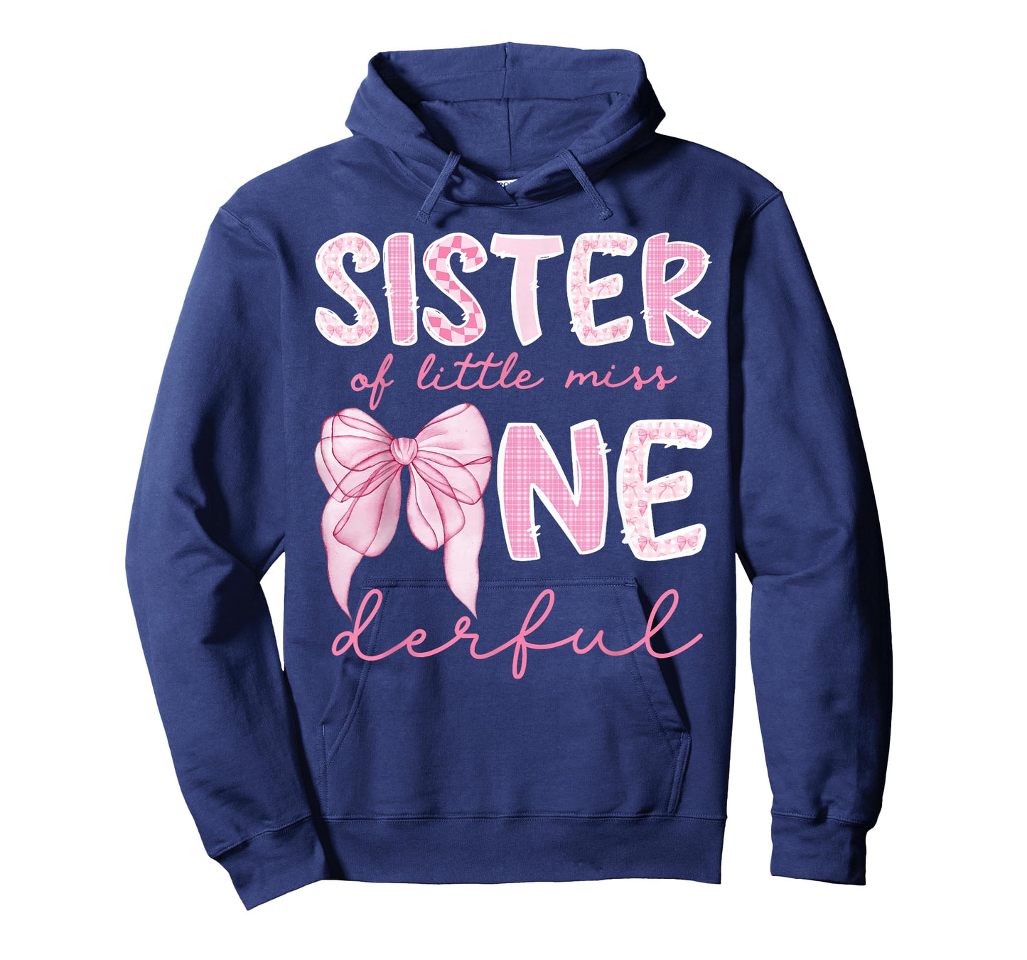 Sister of Little Miss Onederful First Birthday Girl Bow T-Shirt