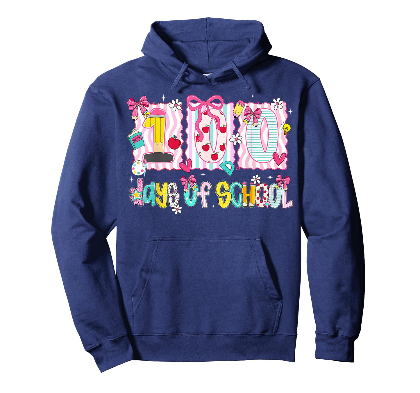 Preppy 100 Days of School Coquette Bow Girl Women Teacher T-Shirt