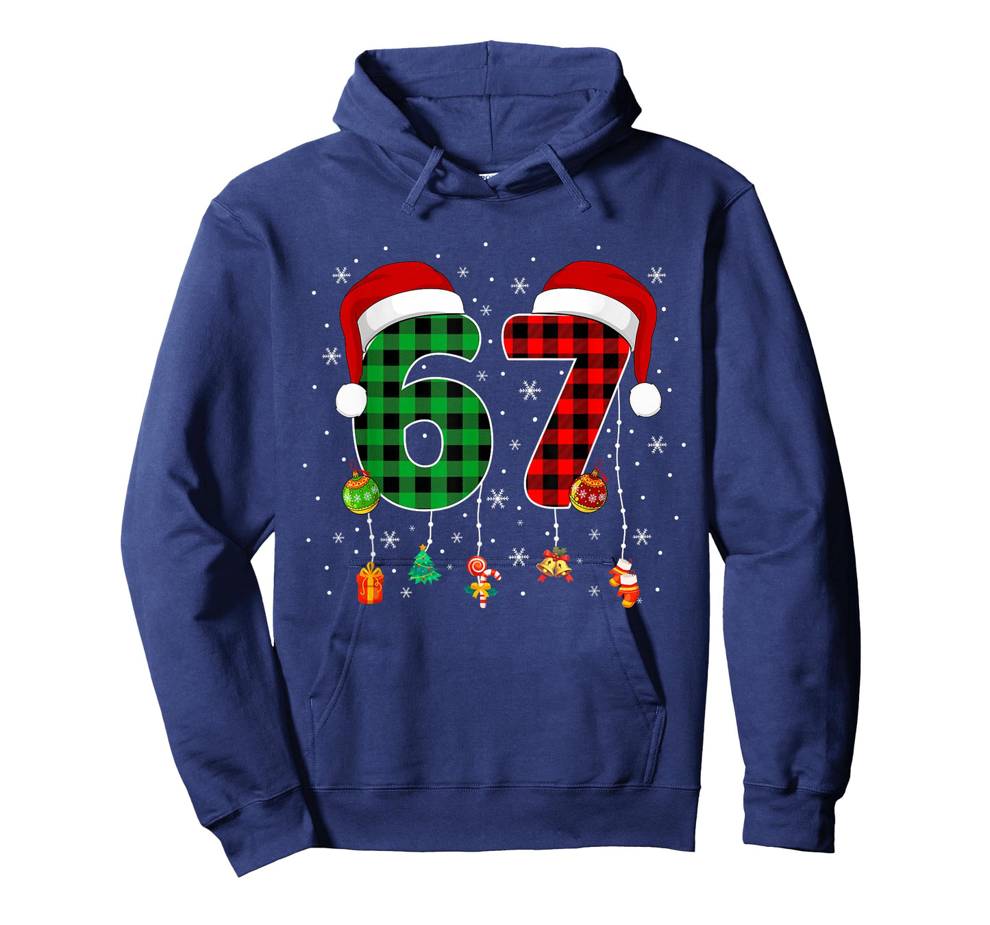 Funny Six Seven 6 7 Meme 67 Christmas Red Plaid Xmas Pajamas T-Shirt
