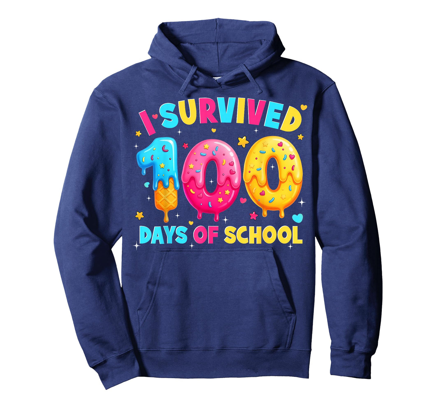 I Survived 100 Days of School Ice Cream Drip Boy Girl Kid T-Shirt
