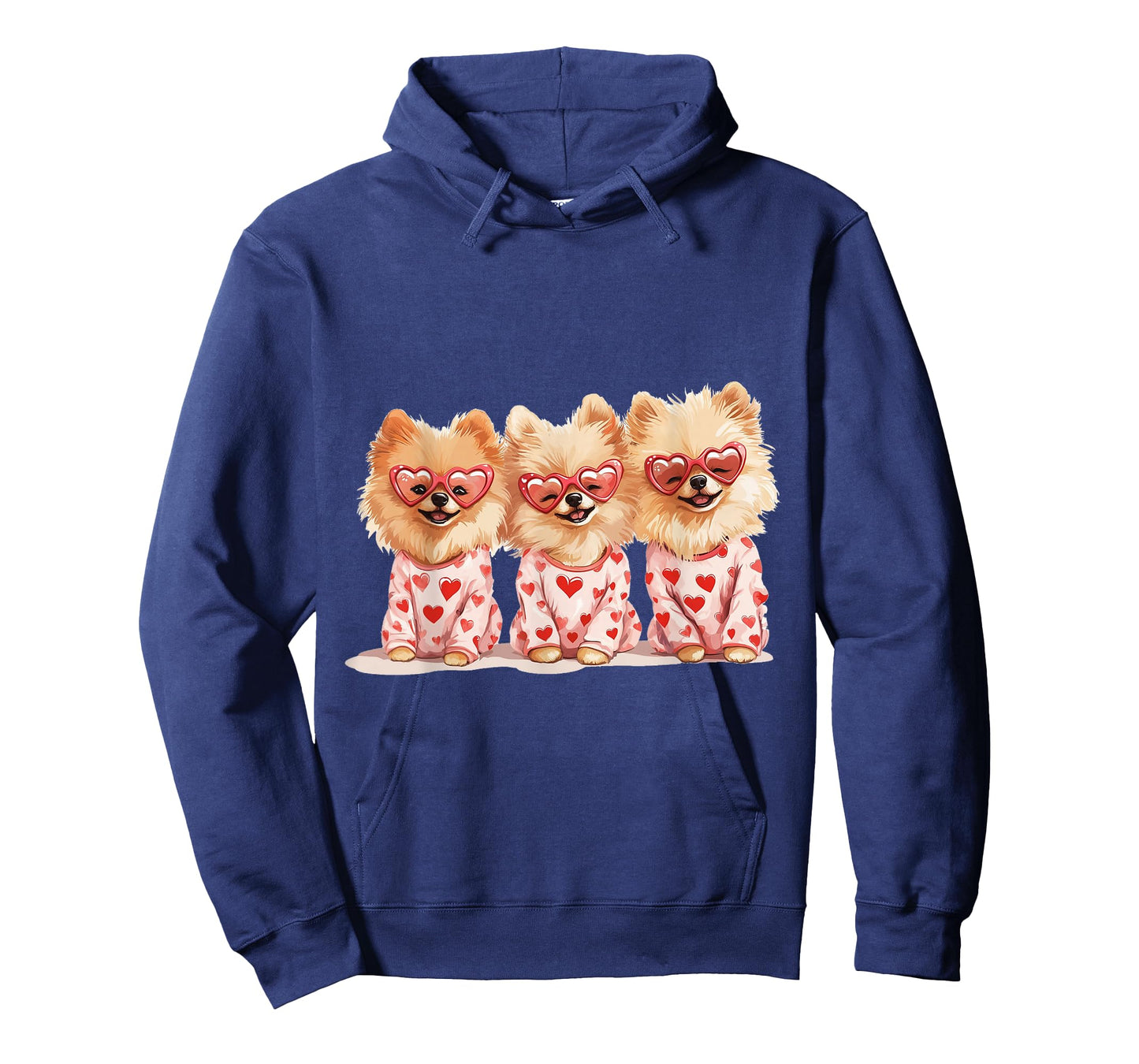 Cute Valentine Pomeranian Dogs Heart Sunglasses Love Pajamas T-Shirt