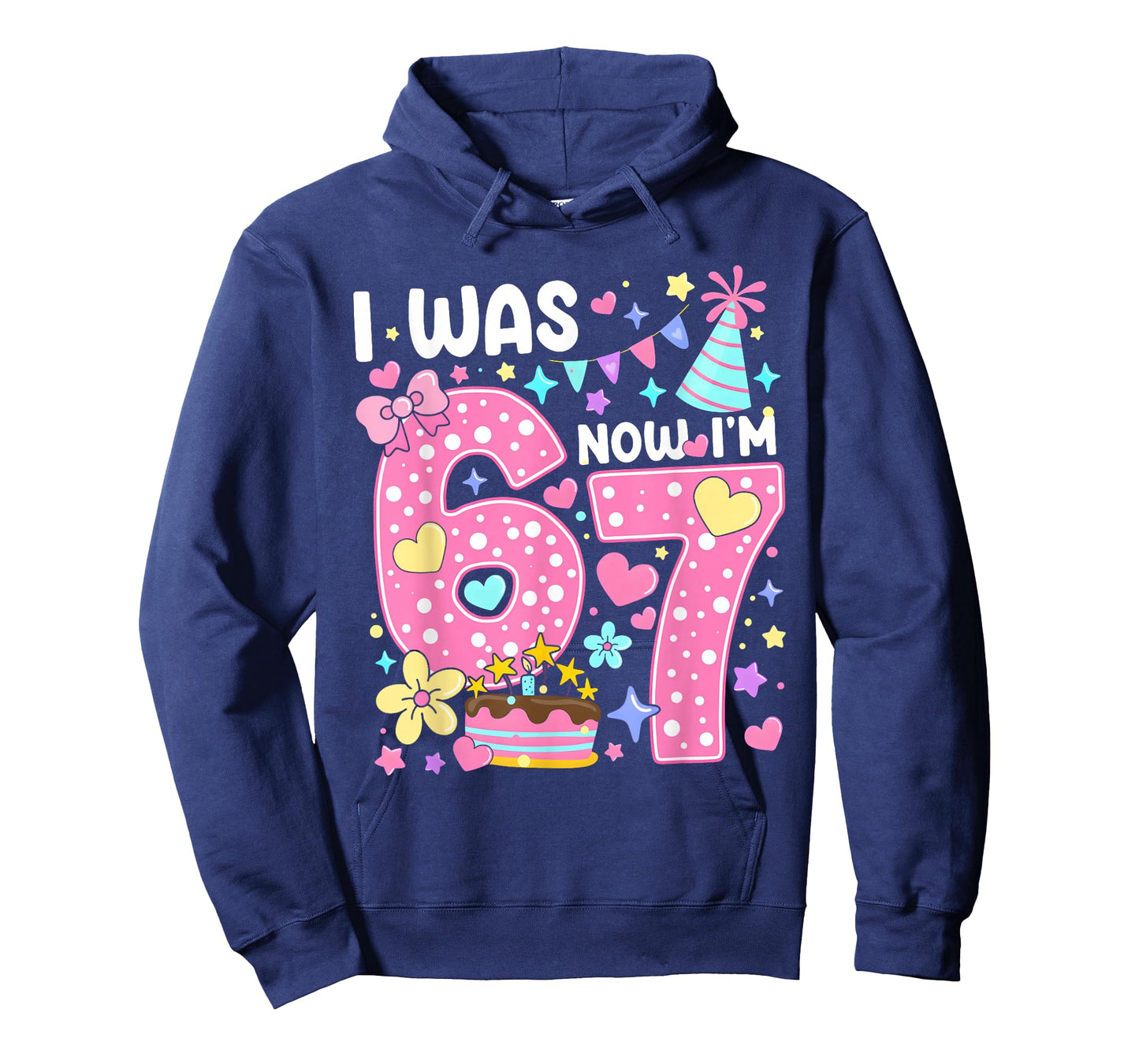 7 Year Old Birthday I was 6 Now I'm 7 67 Funny Kids Girls T-Shirt