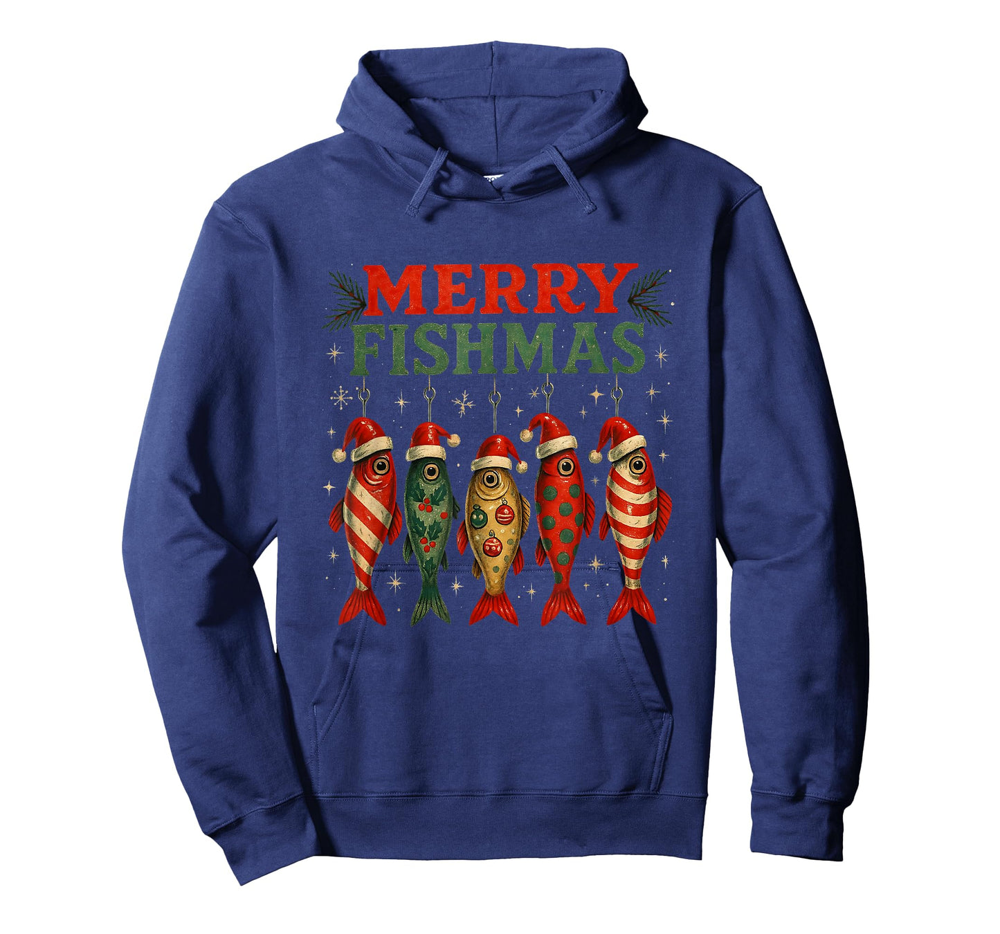Merry Fishmas Funny Fishing Christmas Design T-Shirt