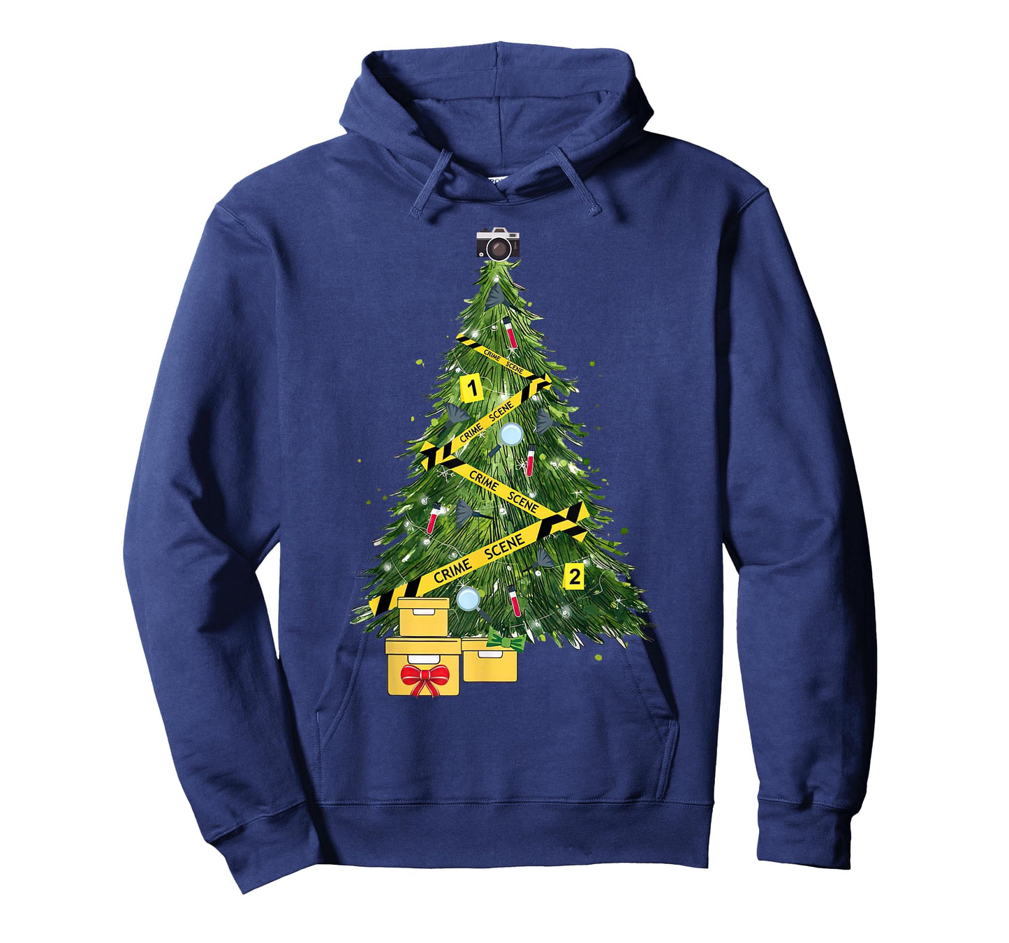 Forensics Science Christmas Tree Lights Scene Investigation T-Shirt