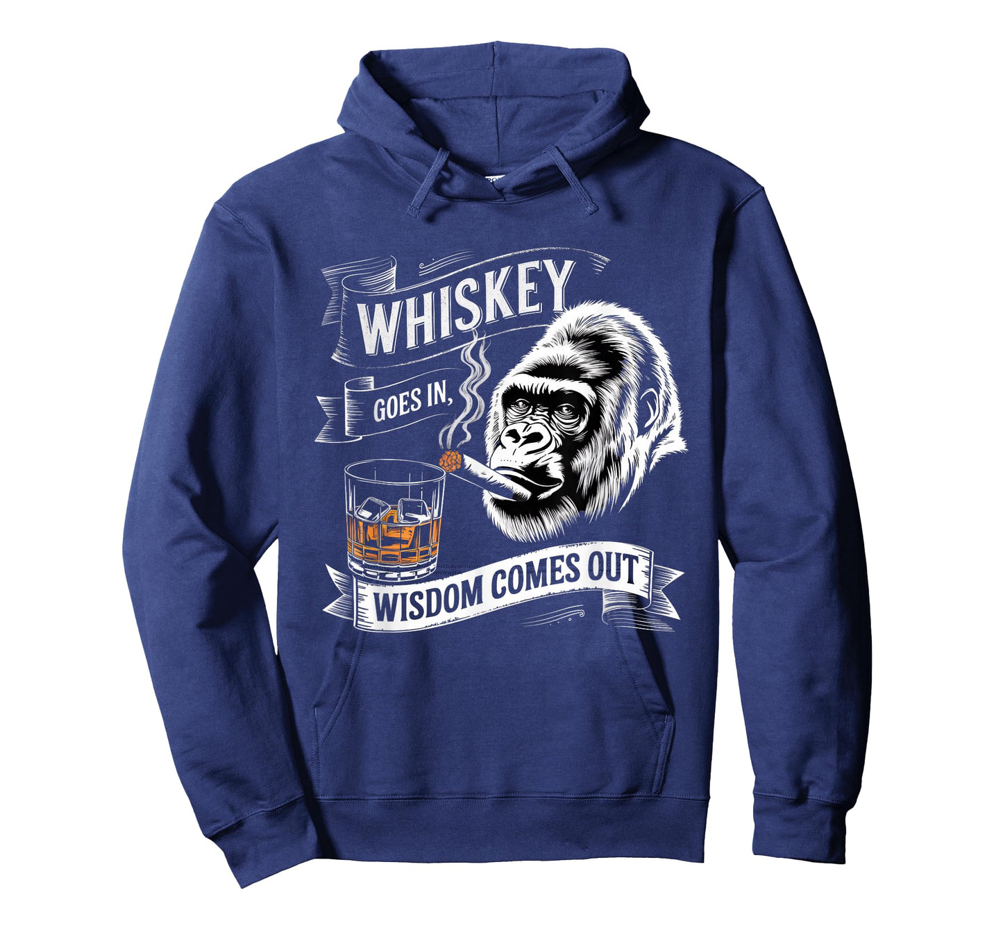 Gorilla Tshirt Whiskey Goes in Wisdom Comes Out Funny Monkey T-Shirt