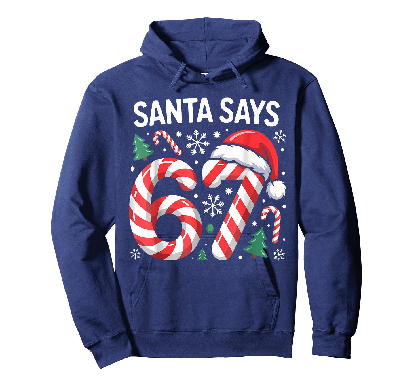Matching Christmas Candy Cane Six Seven Santa Says 6 7 T-Shirt