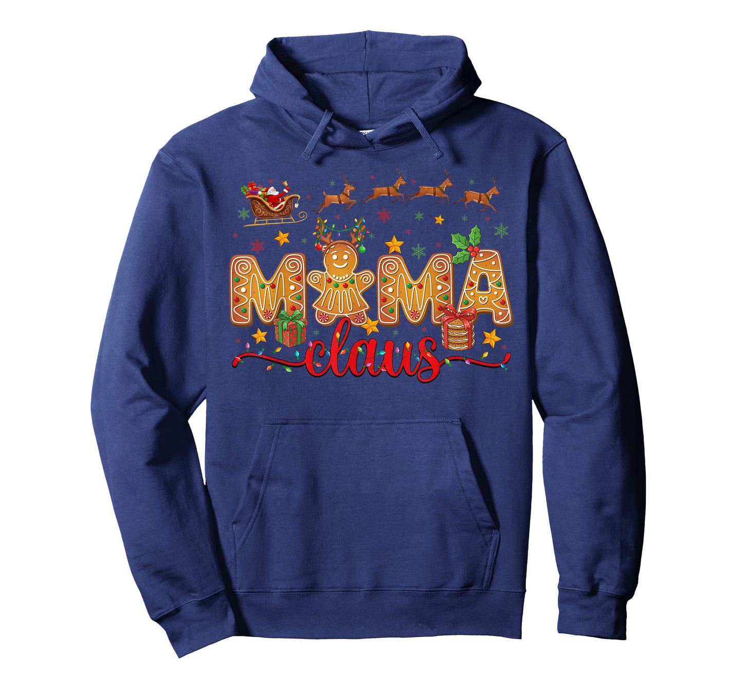Mama Claus Christmas Lights Pajama Family Matching T-Shirt