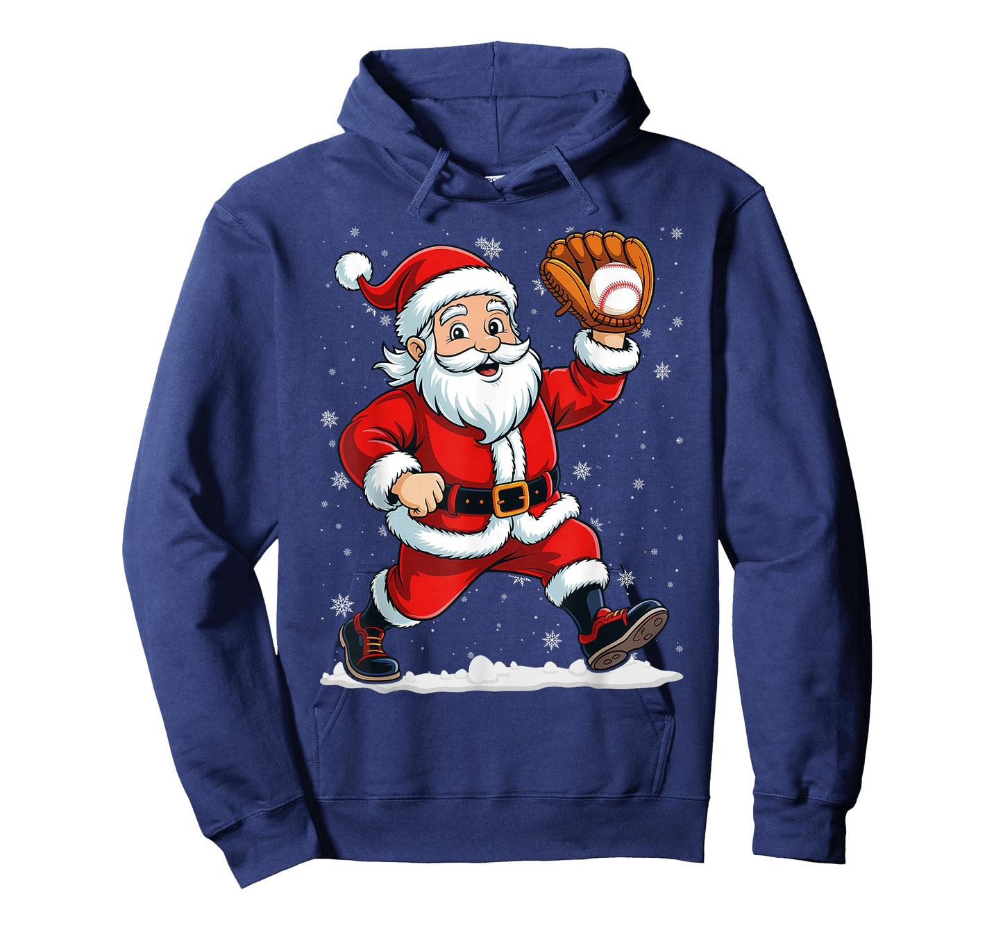 Boys Men Xmas Pitcher Santa Claus Christmas Baseball T-Shirt