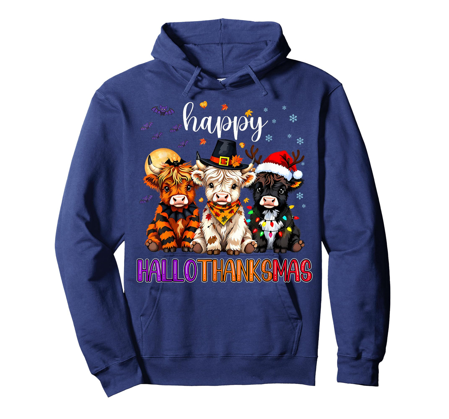 Halloween Thanksgiving Christmas Happy HalloThanksMas Cows T-Shirt
