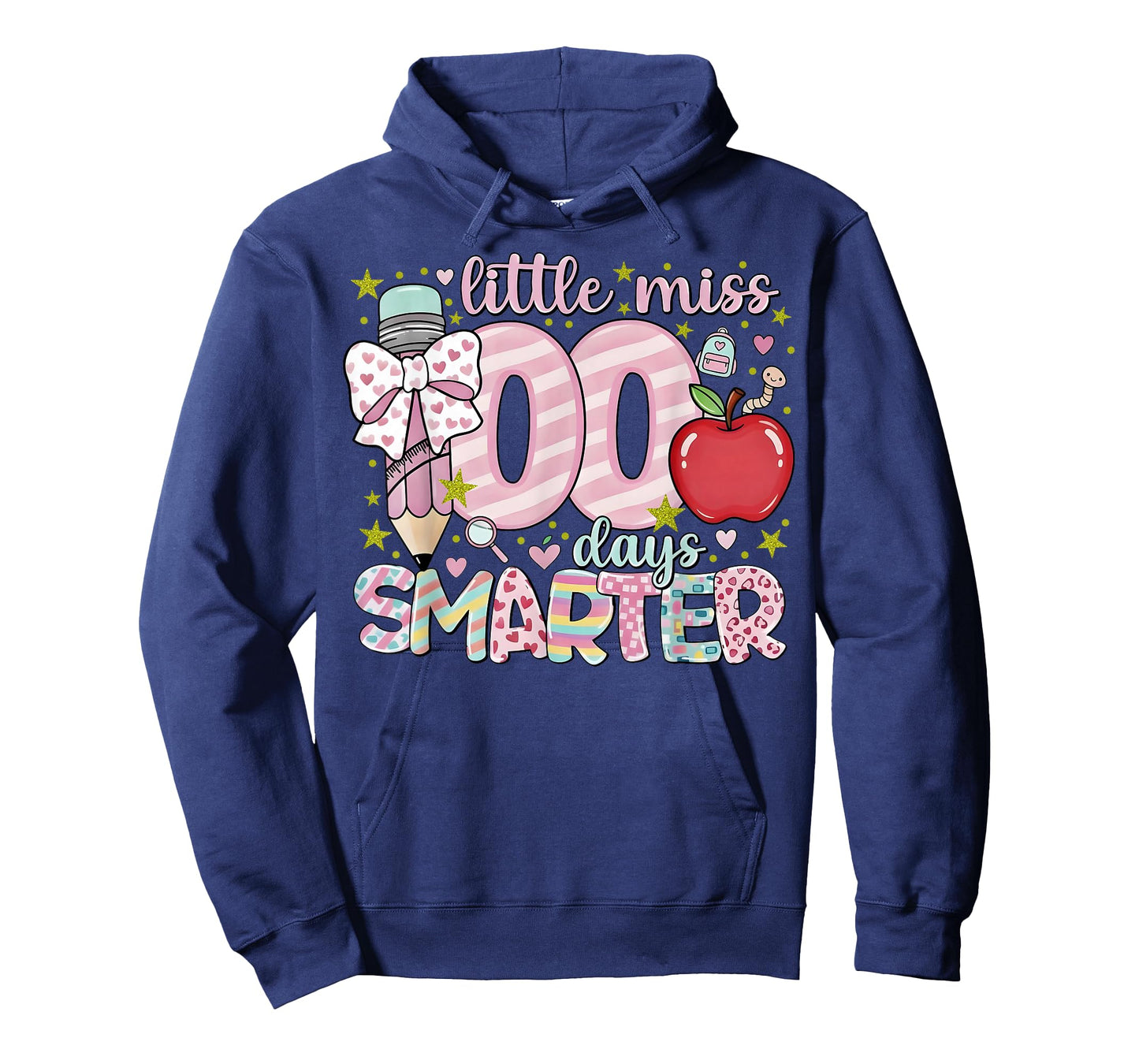 Little Miss 100 Days Smarter Kids Girls 100th Day of School T-Shirt