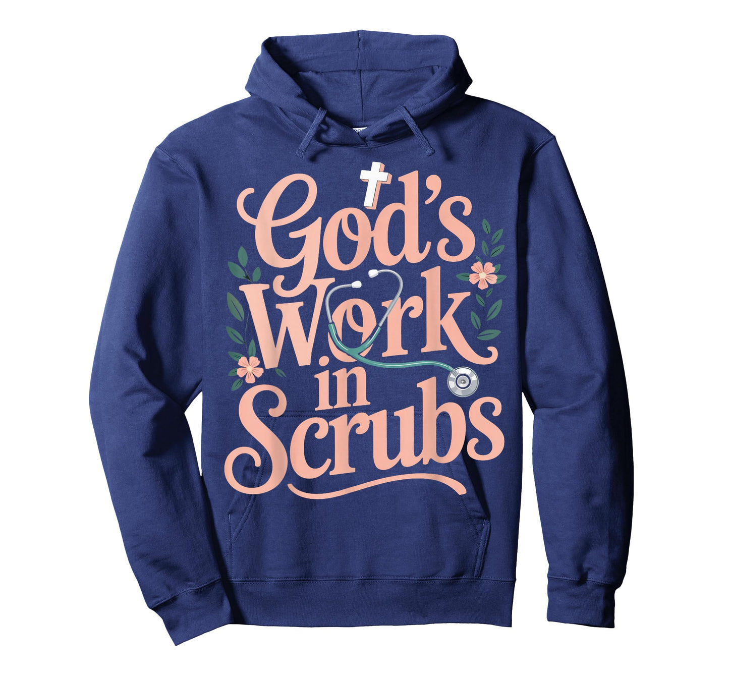 God's Work in Scrubs Jesus Faith God CNA Christian Nurse T-Shirt