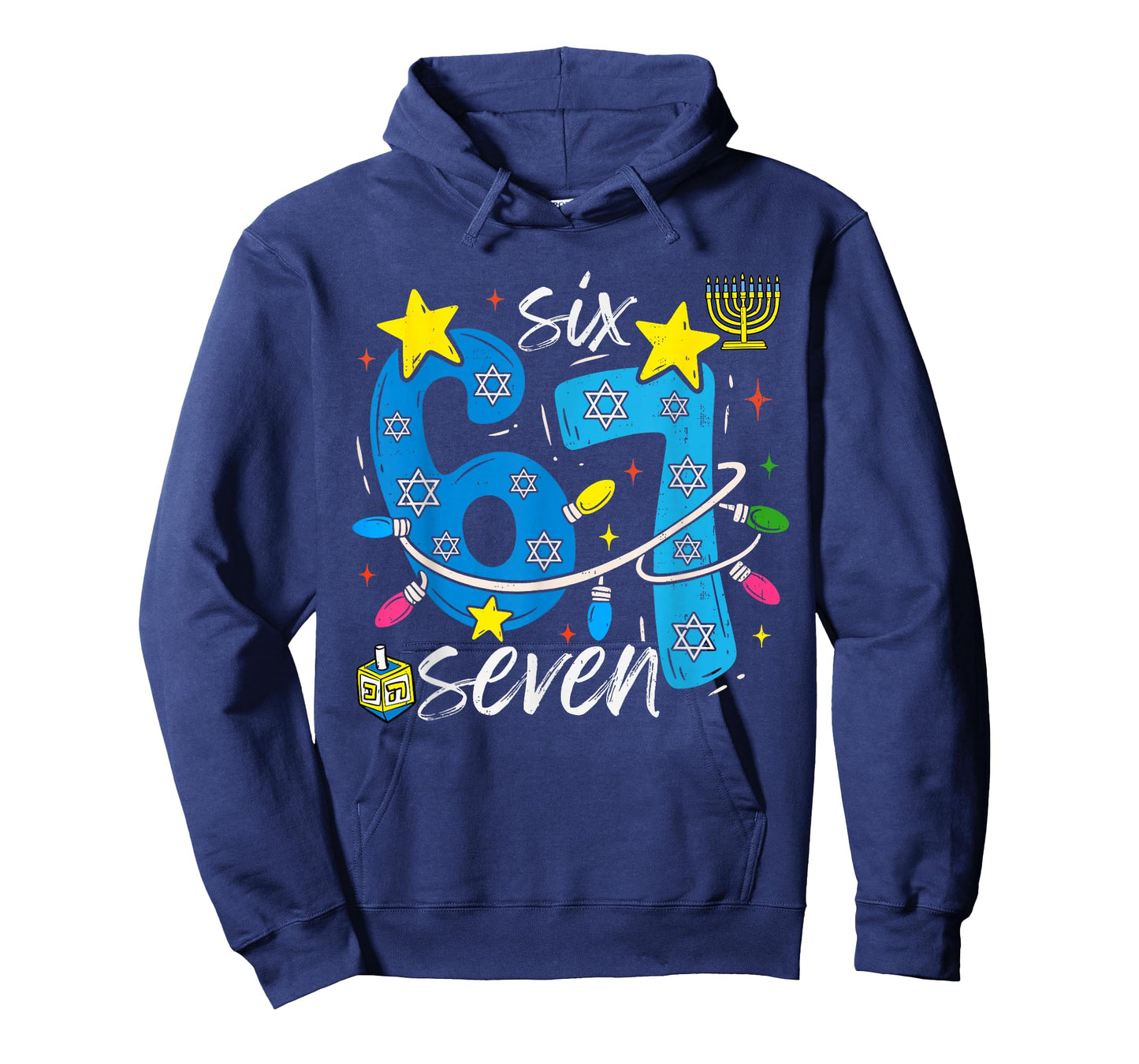 Hanukkah 67 Six Seven Meme Dreidel Jewish Menorah Chanukah T-Shirt