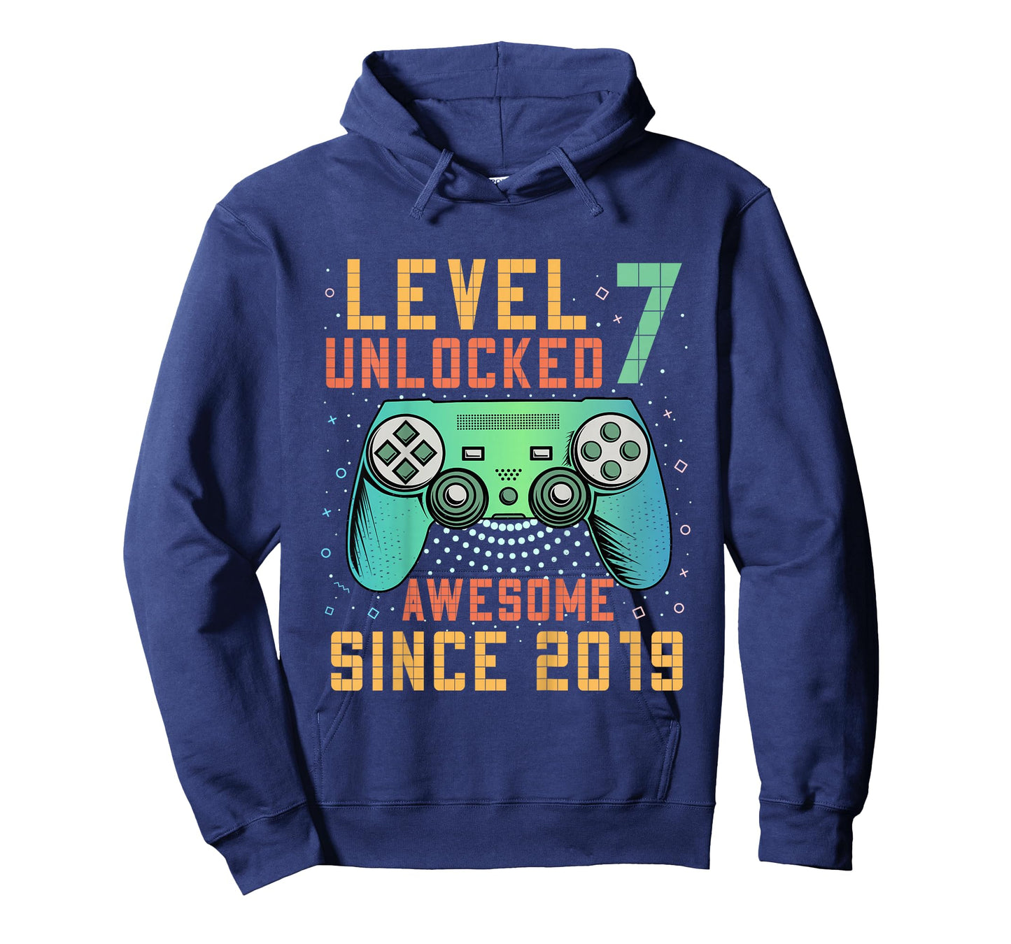 Kids Level 7 Unlocked Awesome Since 2019 7th Birthday Boy T-Shirt