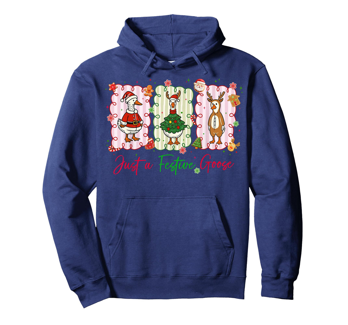 Just A Festive Goose Christmas Holiday Funny Silly Goose T-Shirt