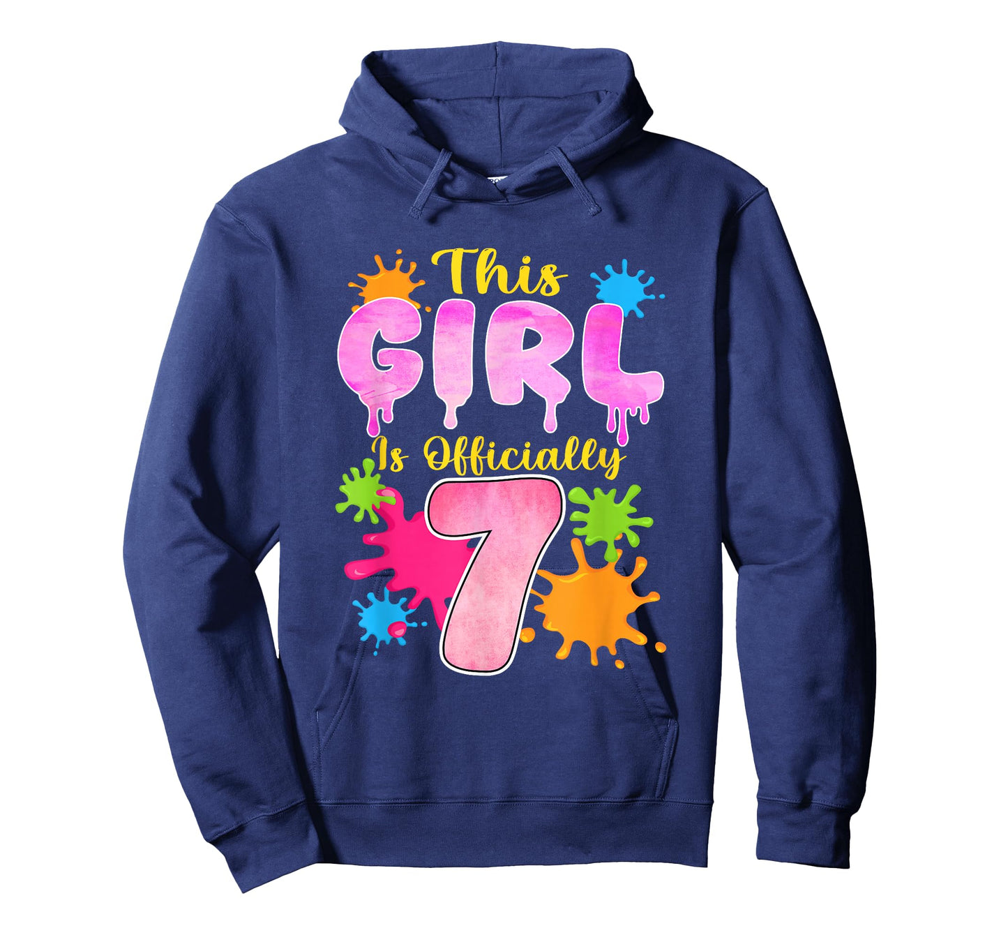 This Girl is Officially 7 Year Old Slime Themed 7th Birthday T-Shirt