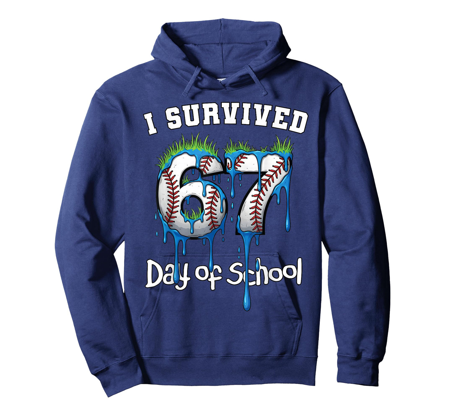 I Survived 67 Days of School Funny Teacher Baseball Drip T-Shirt