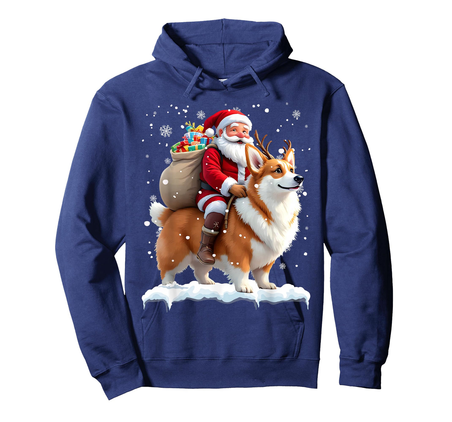Merry Christmas 2025 Santa Riding Corgi Dog Xmas T-Shirt