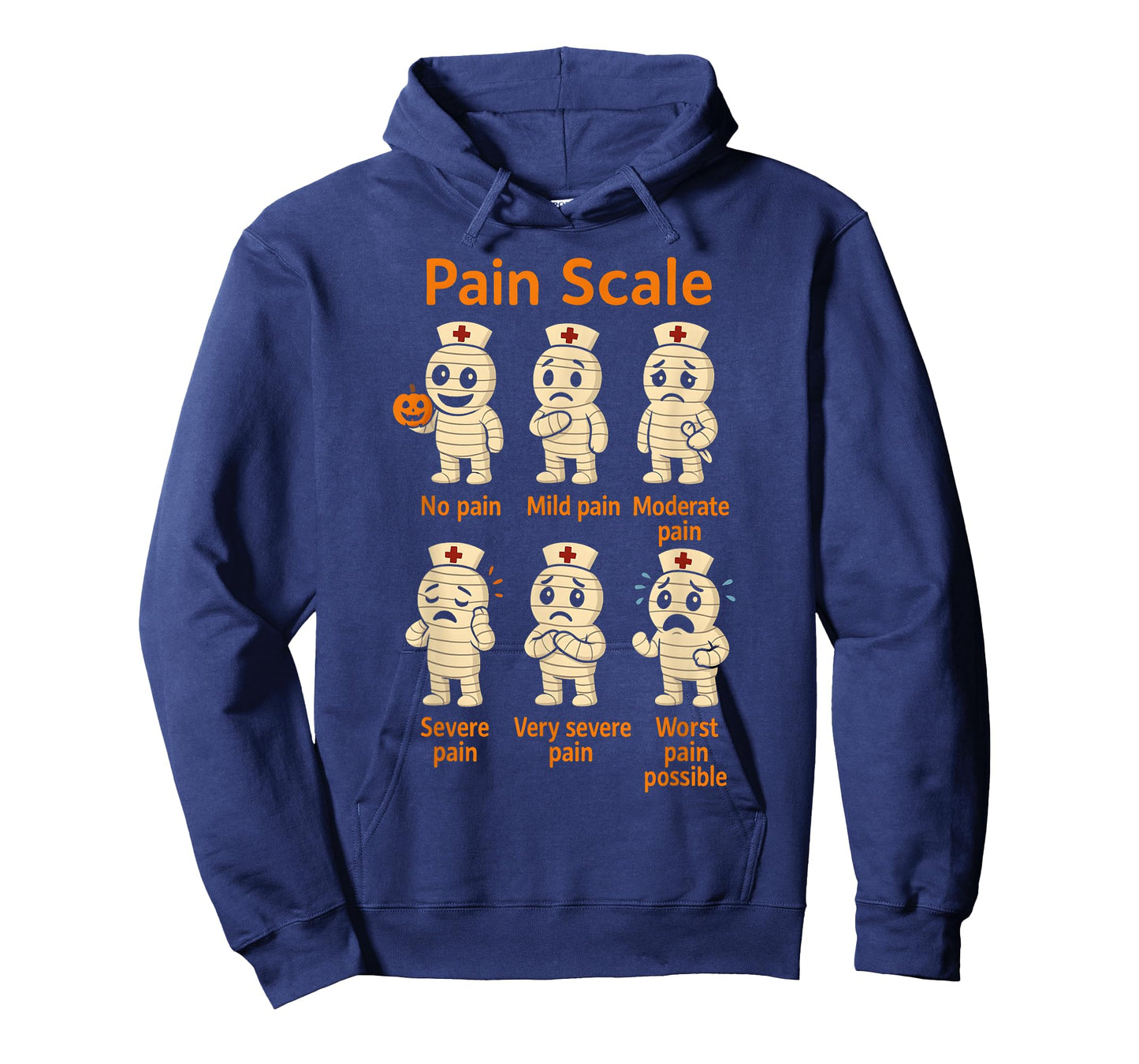 Pain Scale Cute Nurse Mummy Halloween Trauma Funny Nurse T-Shirt