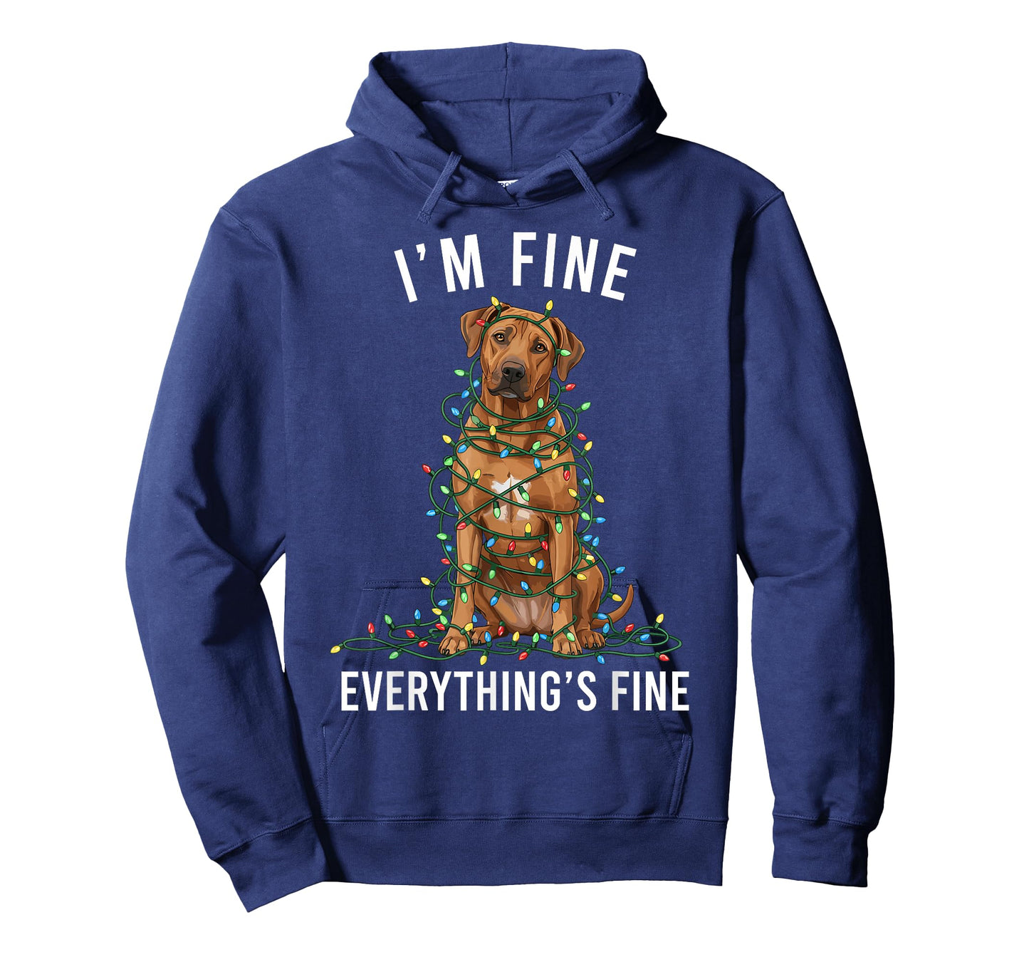 Rhodesian Ridgeback Christmas I'm Fine Everything is Fine T-Shirt