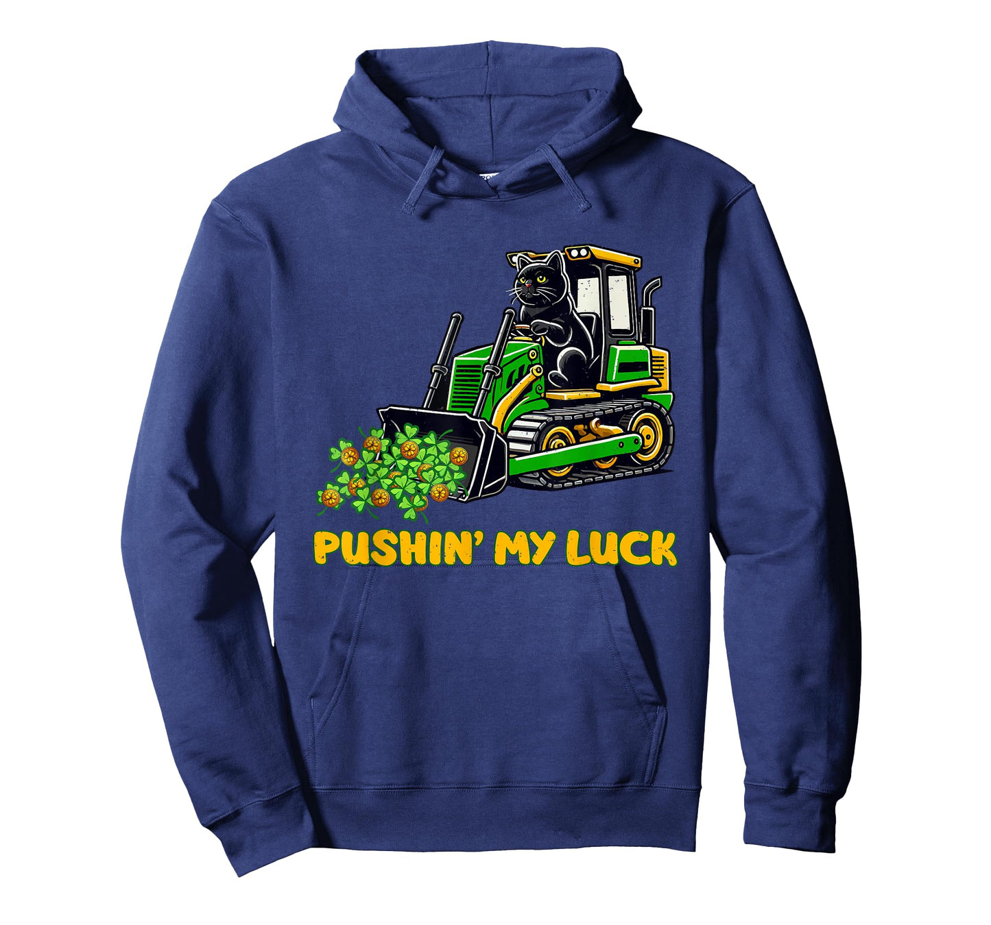 St Patricks Day Funny Pushin My Luck Cat Lover T-Shirt
