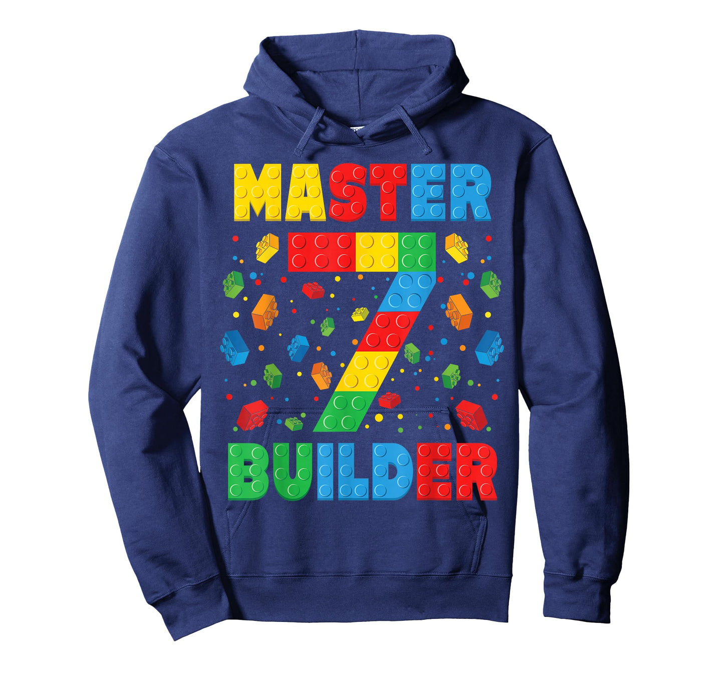 Master Builder Age 7th Birthday Squad Block Building T-Shirt