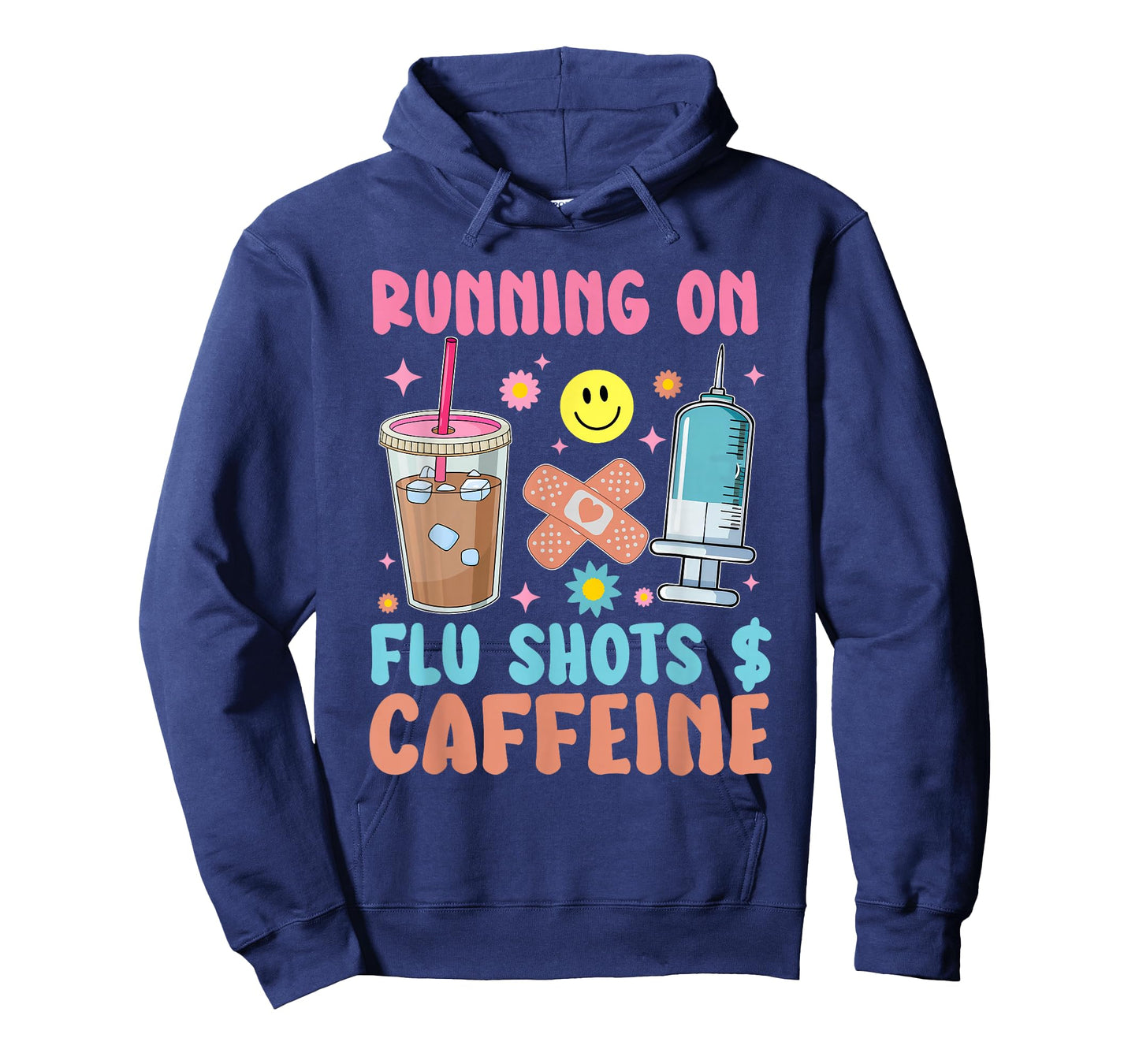 Running On Flu Shot Caffeine Vaccine Nursing Nurse T-Shirt