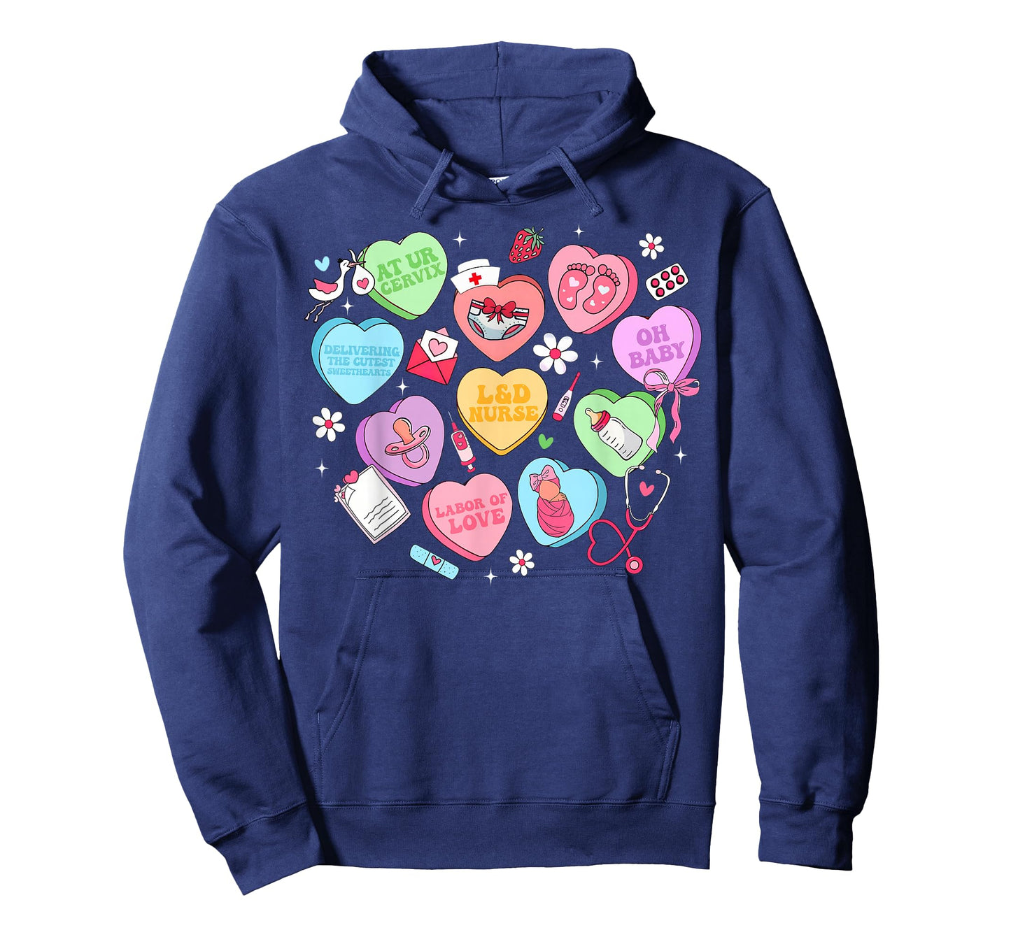 Valentine Labor and Delivery Nurse Heart Girl Women T-Shirt