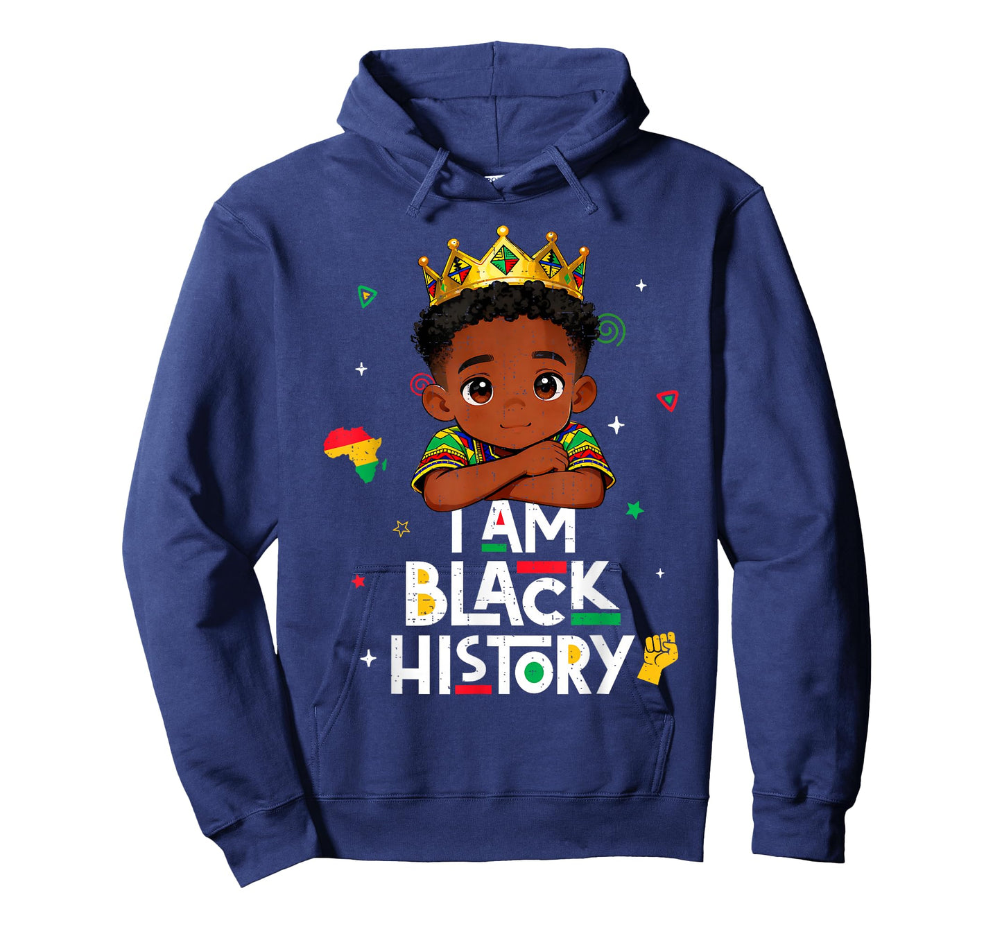 I Am Black History Afro Boy African American Boys Kids T-Shirt