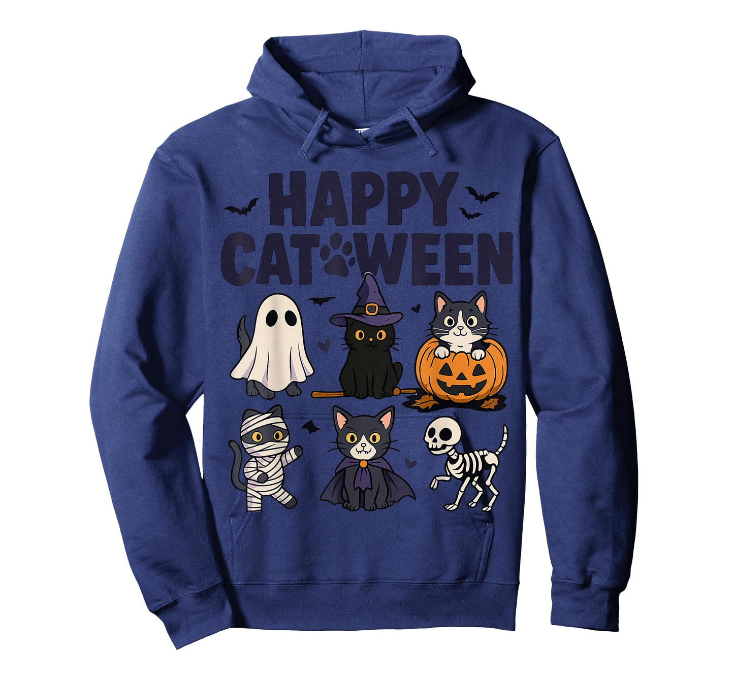 Happy Catween Funny Halloween Cats in Costumes Art T-Shirt