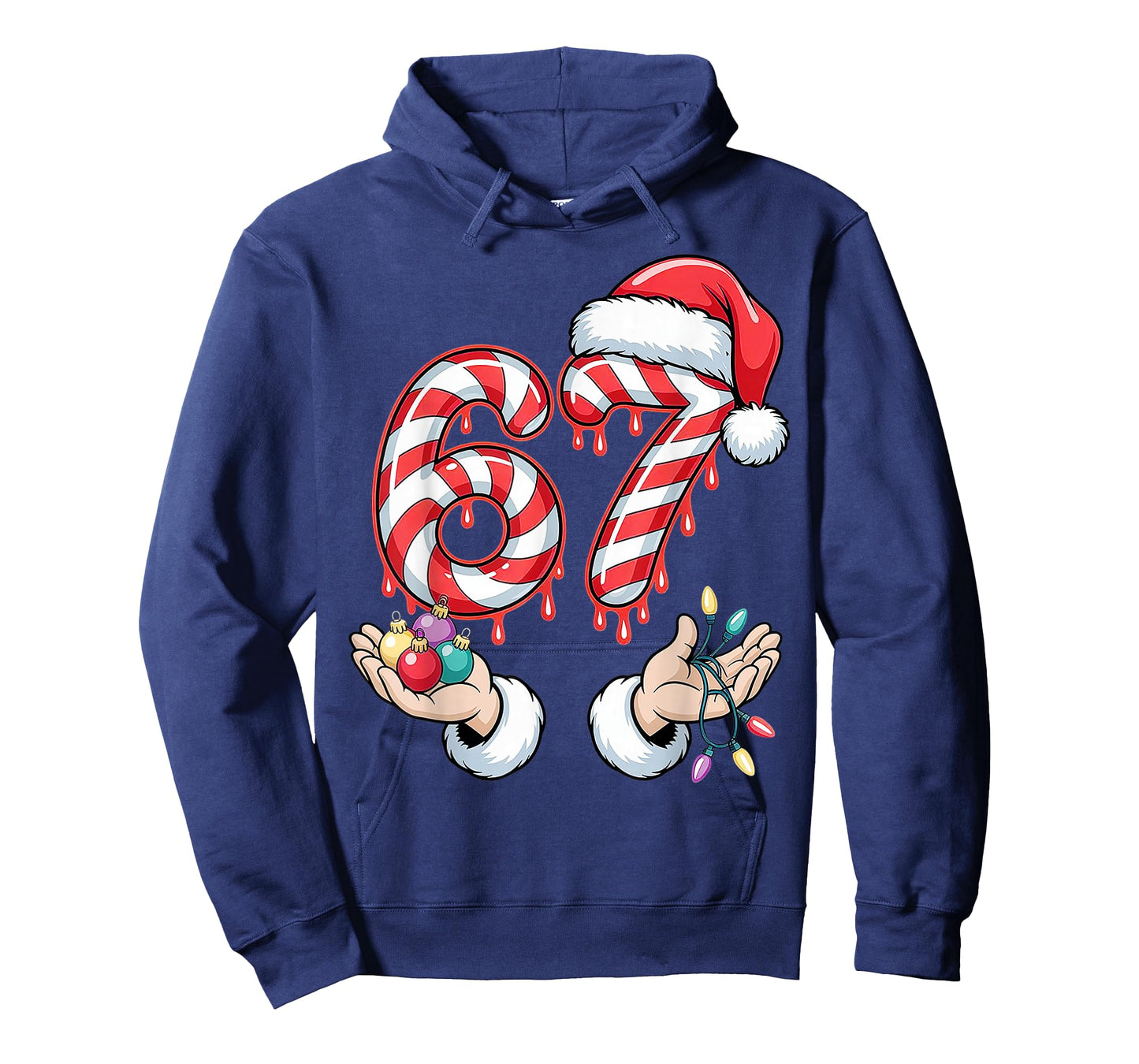 Funny Six Seven 67 Christmas Candy Cane Festive Holiday Fun T-Shirt
