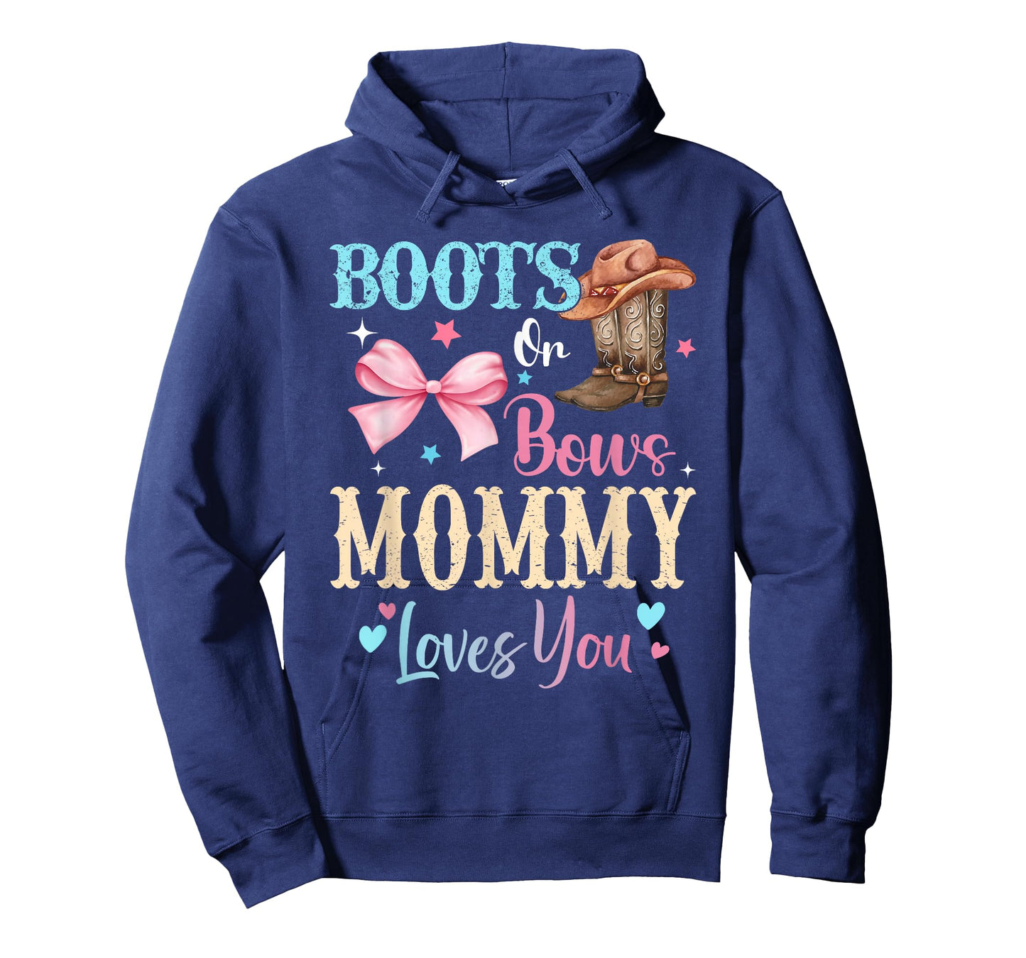 Boots or Bows Mommy Loves You Gender Reveal Family T-Shirt