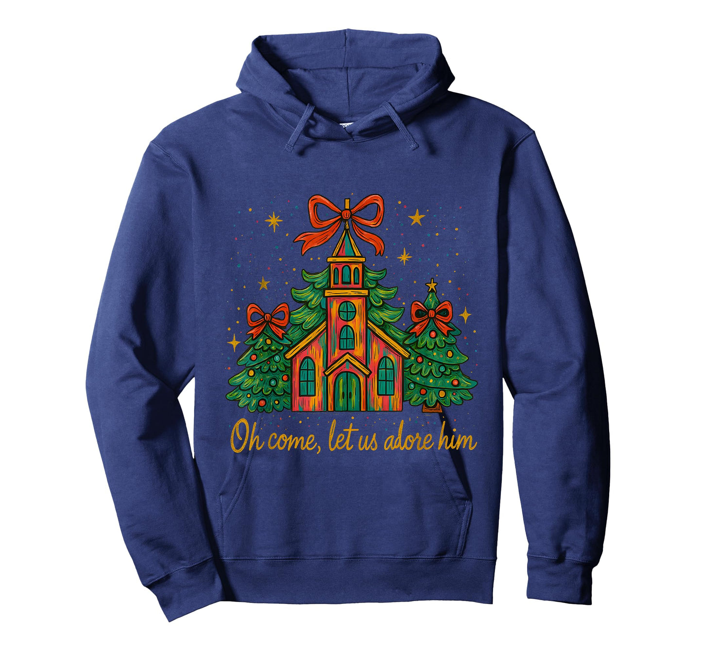 Oh Come Let Us Adore Him – Festive Christmas Church T-Shirt