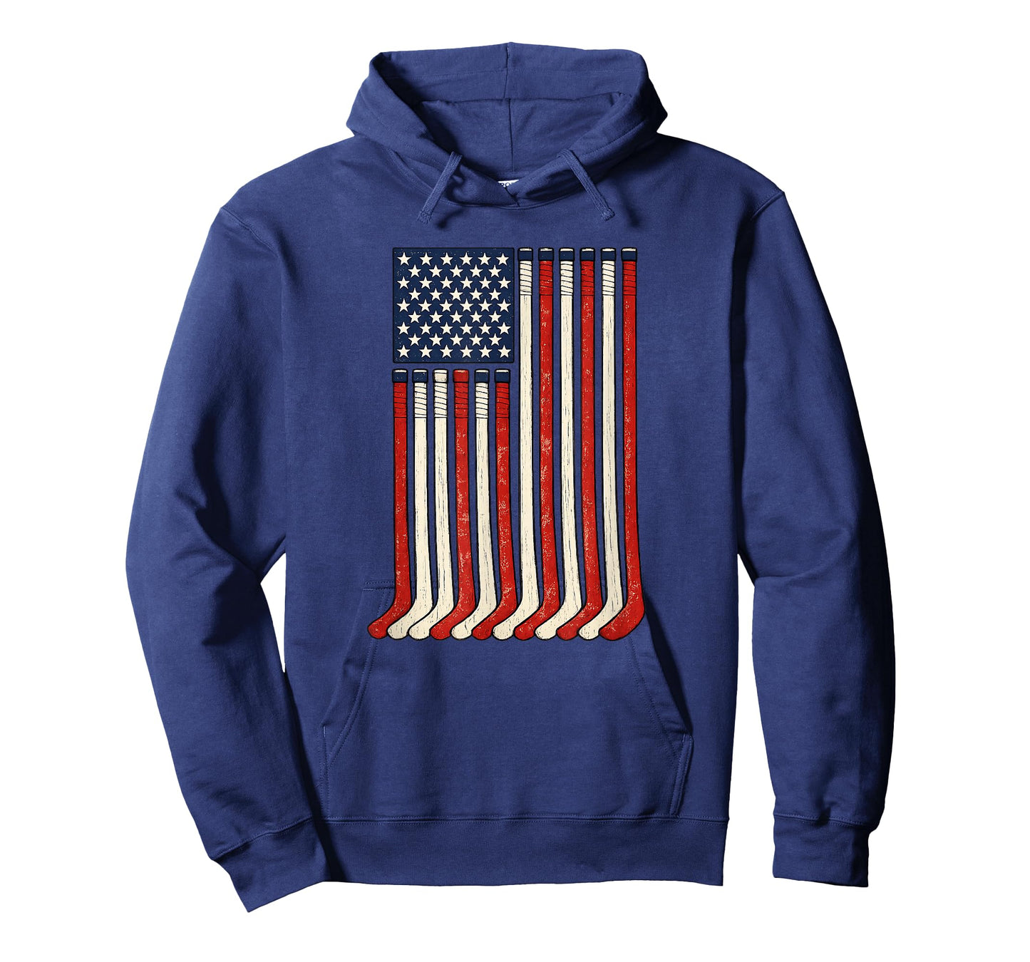 USA Flag Hockey Sticks Patriotic Ice Hockey 4th of July T-Shirt