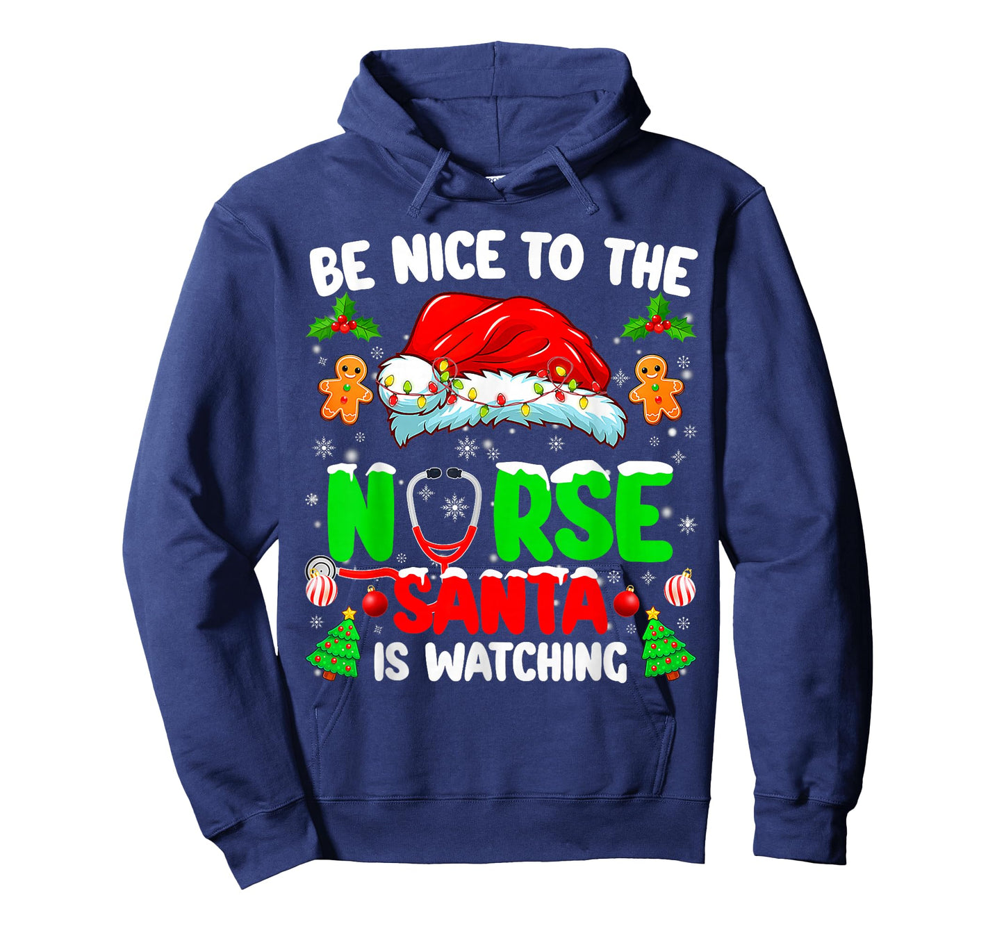 Be Nice to The Nurse Santa is Watching Christmas Xmas Nurse T-Shirt
