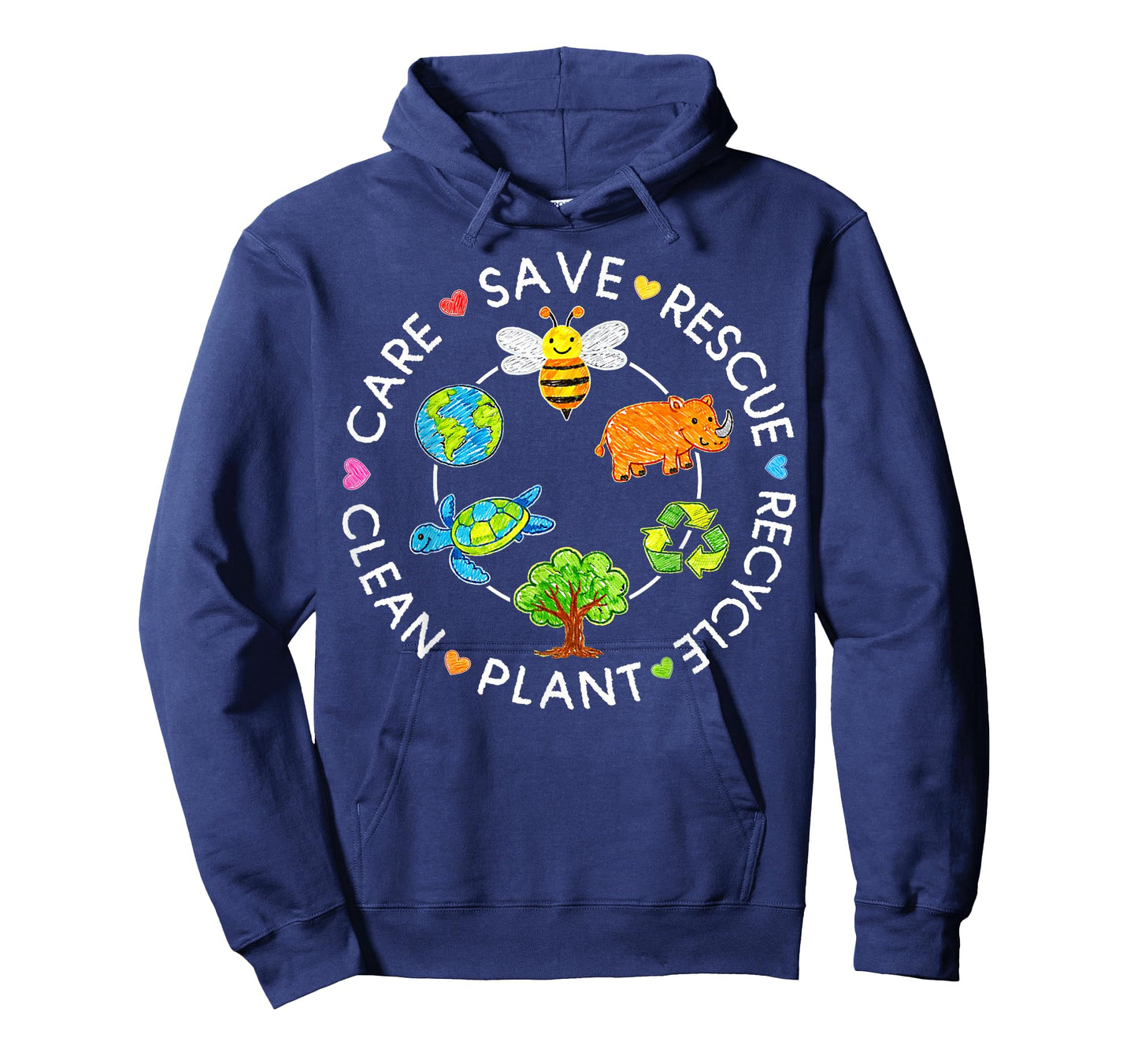 Save Rescue Recycle Clean Crayon Kids Earth Day Boys Girls T-Shirt