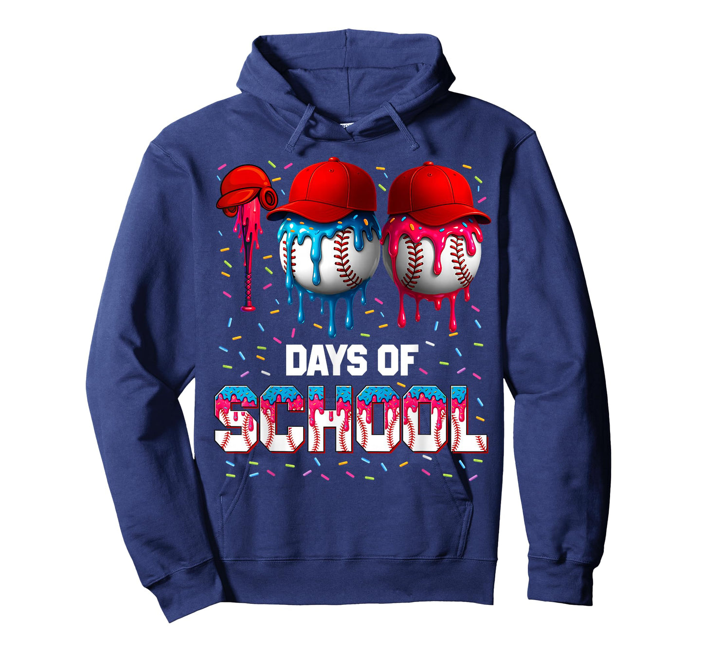 100 Days of School Dripping Baseball 100th Day Teacher Boy T-Shirt