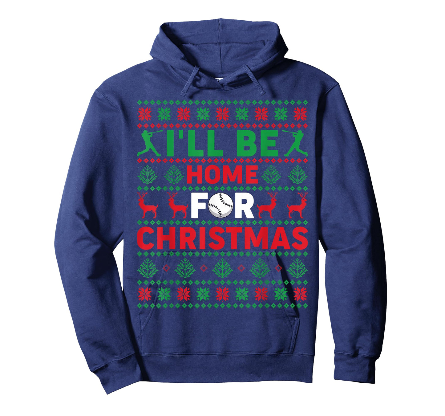Funny Xmas PJs Women I'll Be Home for Christmas Baseball T-Shirt